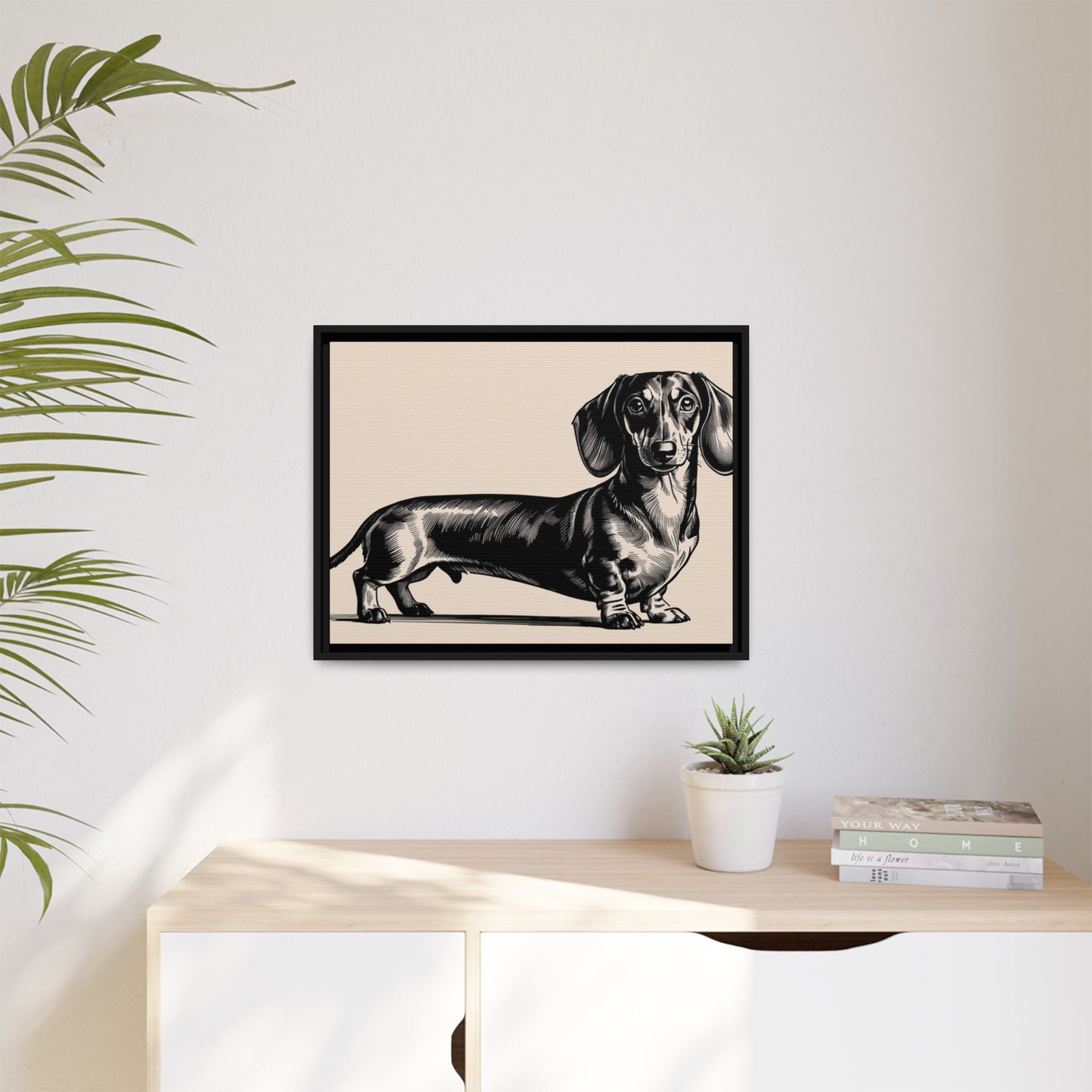 Dachshund Art Print - Charming Framed Canvas Decor for Dog Lovers