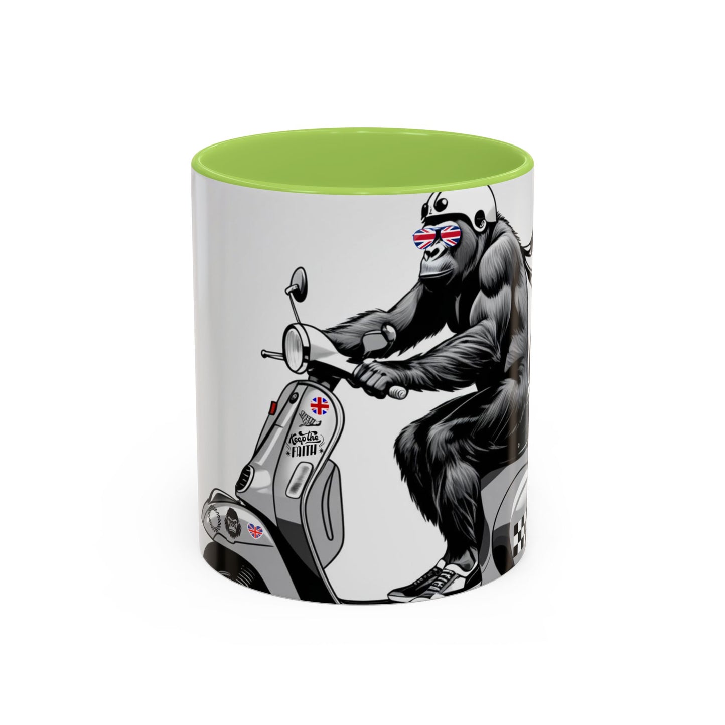 Cool Gorilla Scooter Mug - Fun Coffee Cup for Animal Lovers, Gift for Birthdays, Cool Caffeine Fix, Unique Decor