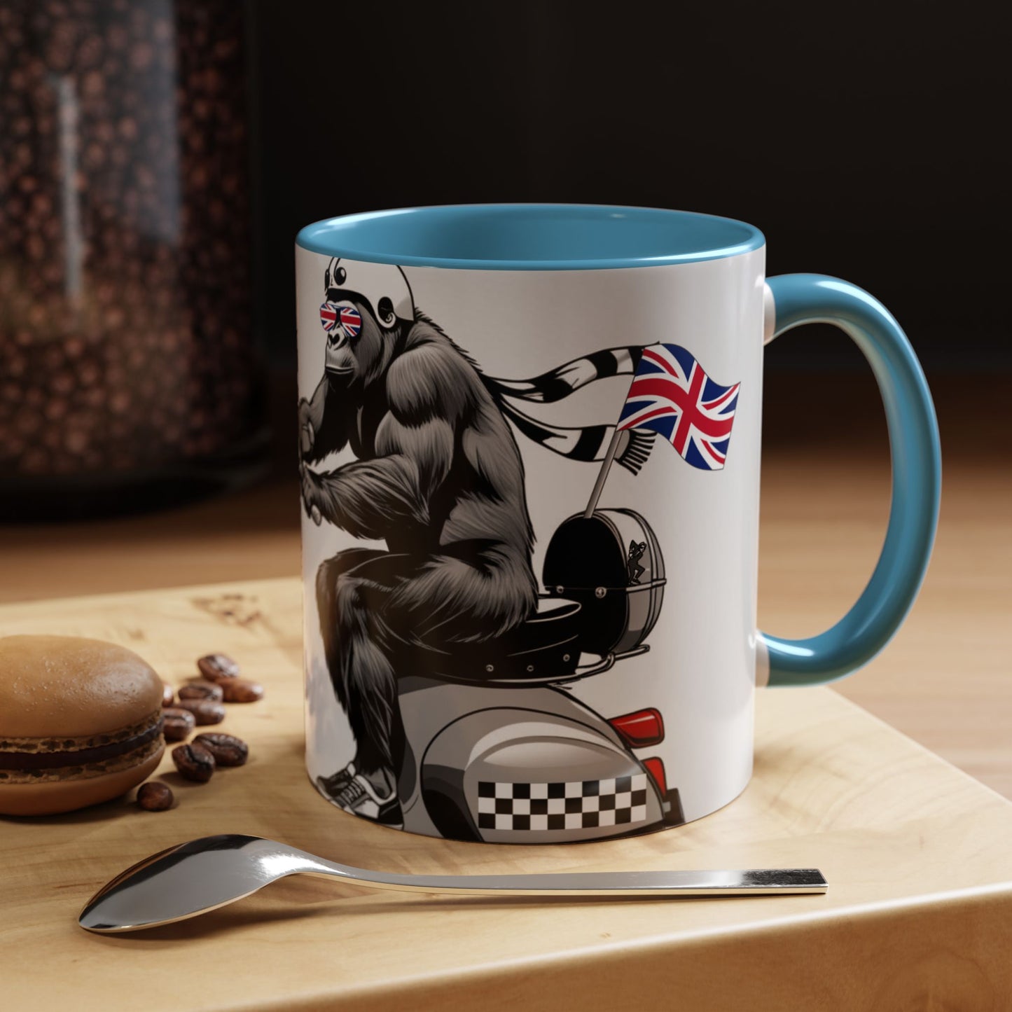 Cool Gorilla Scooter Mug - Fun Coffee Cup for Animal Lovers, Gift for Birthdays, Cool Caffeine Fix, Unique Decor