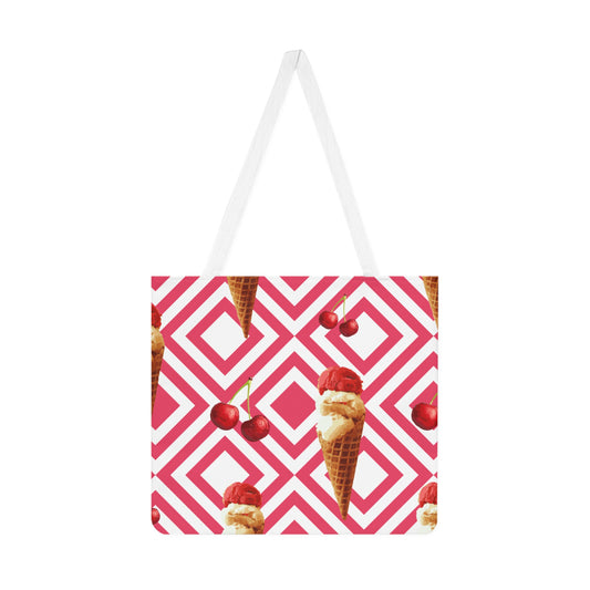 Cherry Ice Cream Pattern Shoulder Tote Bag