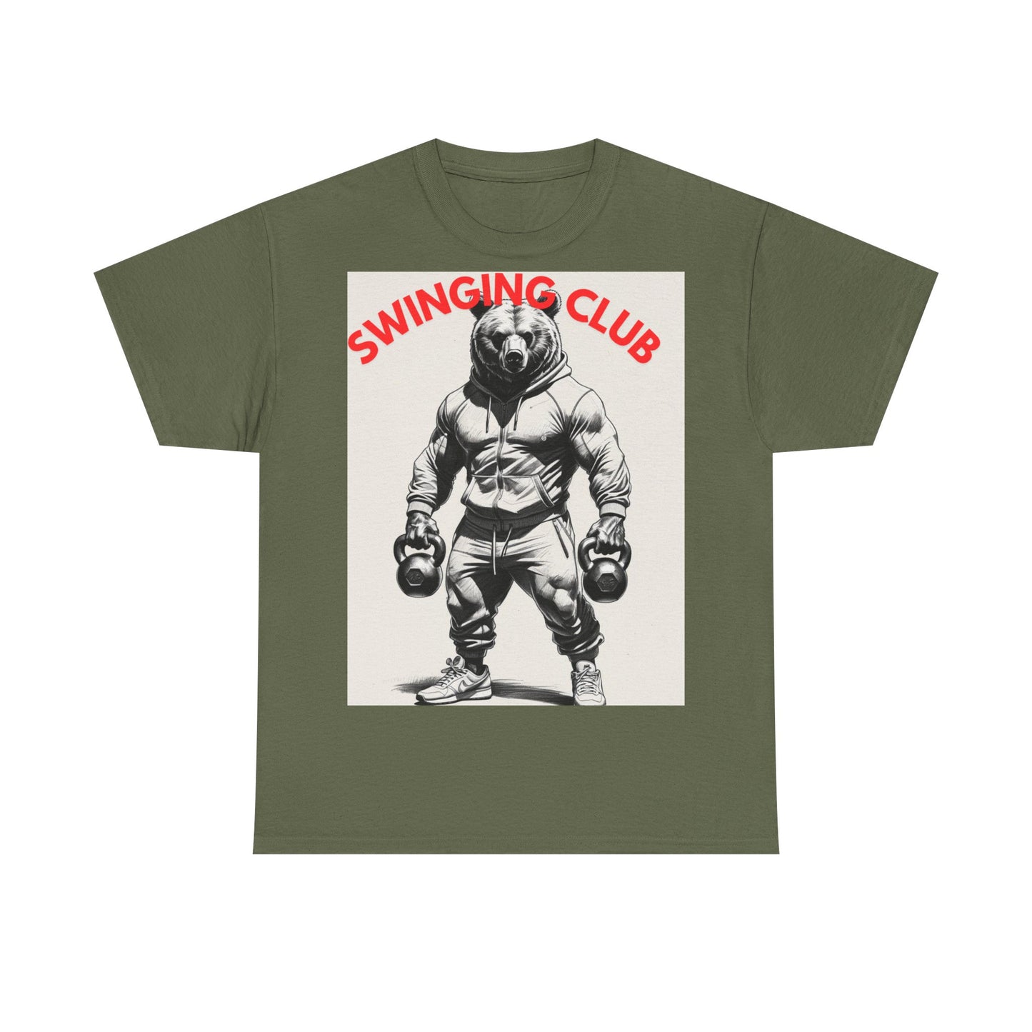 Unisex Heavy Cotton Tee - Swinging Club Graphic Tee, Fitness Apparel, Gym Shirt, Sporty Casual Wear, Gift for Gym Lovers