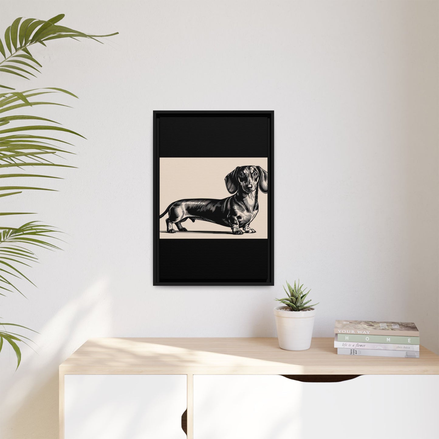 Dachshund Art Print - Charming Framed Canvas Decor for Dog Lovers