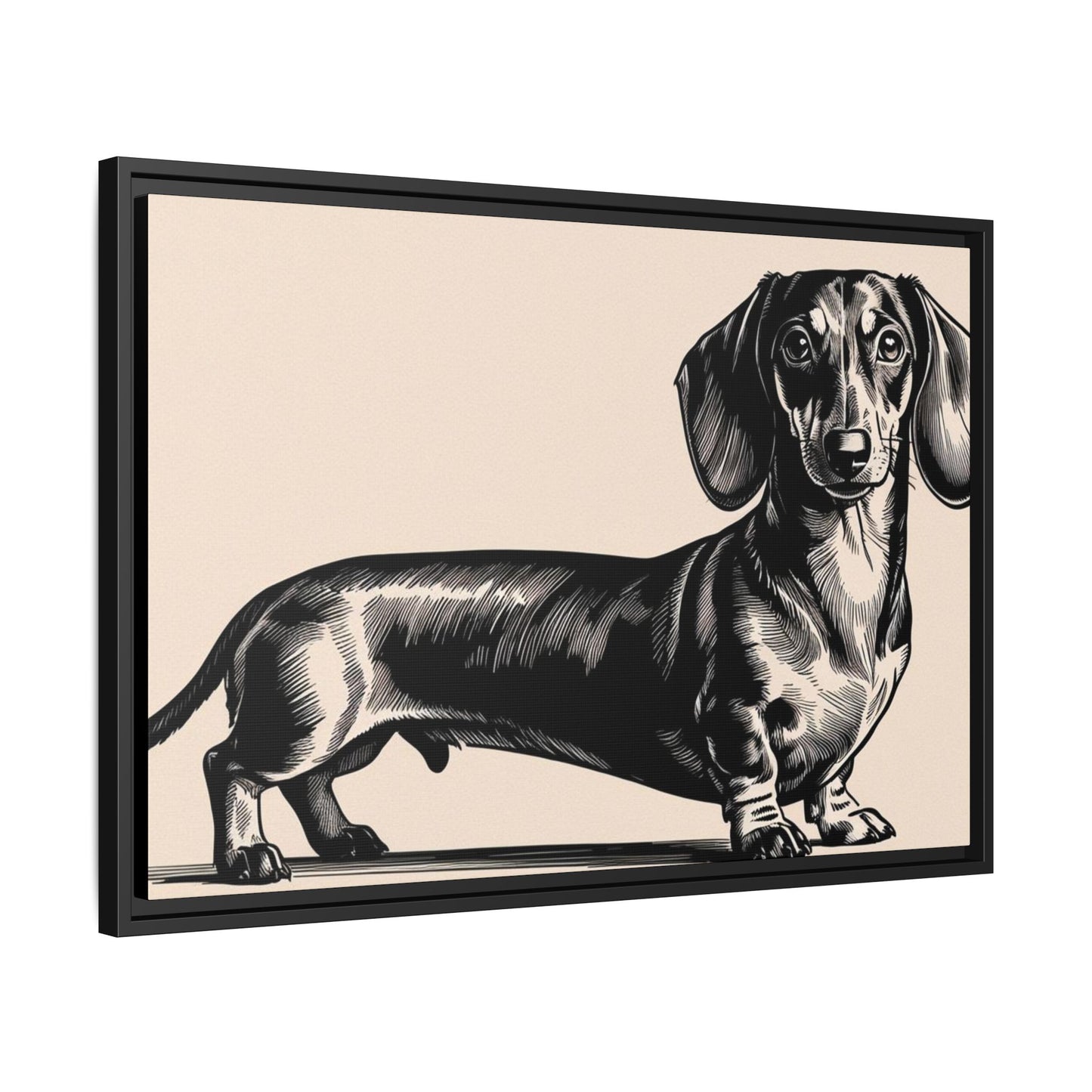 Dachshund Art Print - Charming Framed Canvas Decor for Dog Lovers