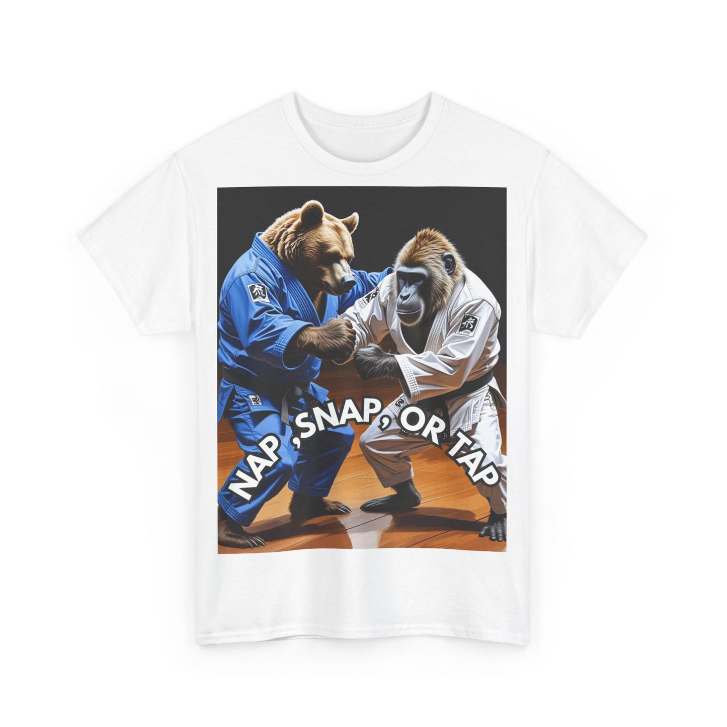 Playful Bear Jiu-Jitsu Tee, Unisex Cotton T-Shirt, Funny Martial Arts Shirt, Bear Grappling Tee, Casual Workout Apparel