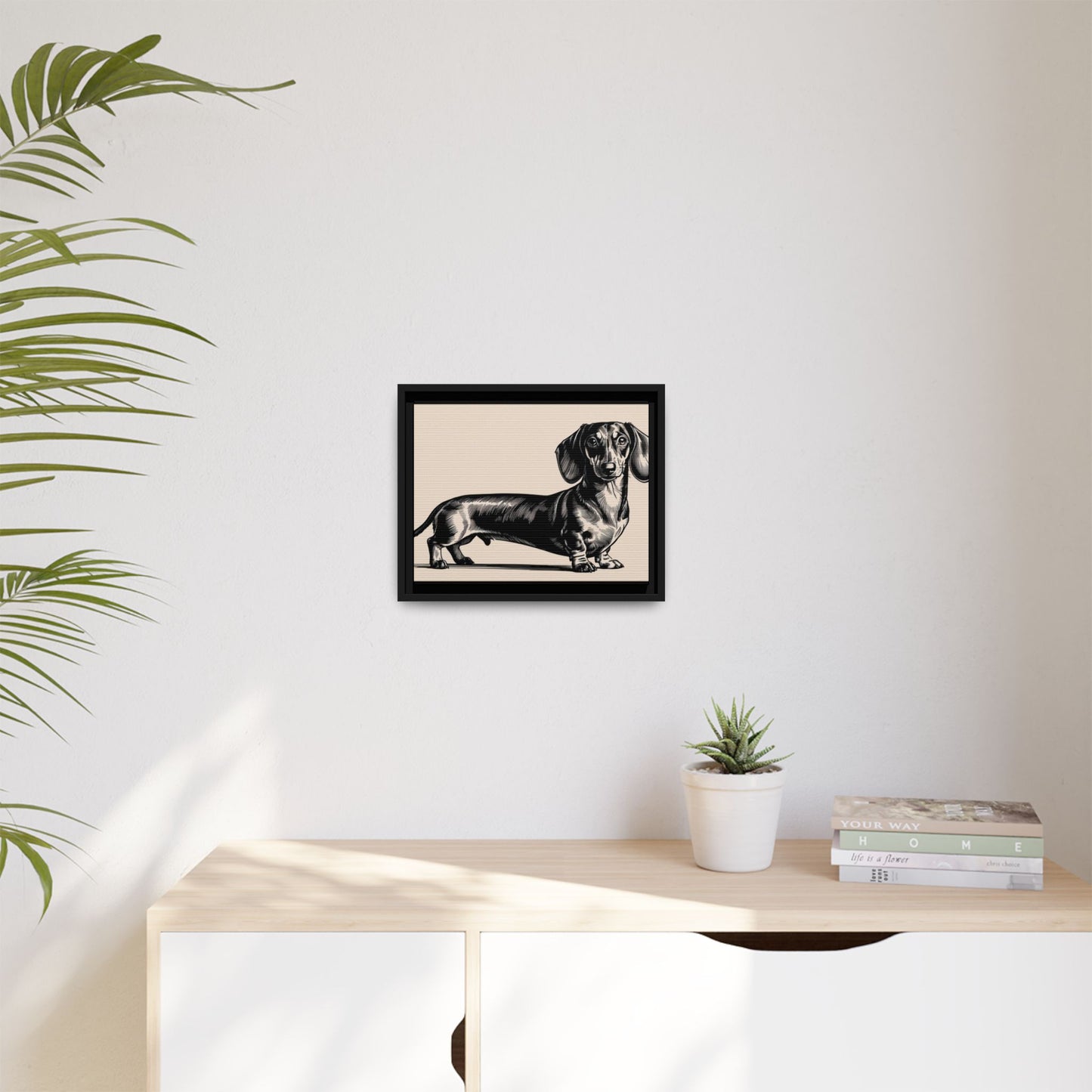 Dachshund Art Print - Charming Framed Canvas Decor for Dog Lovers