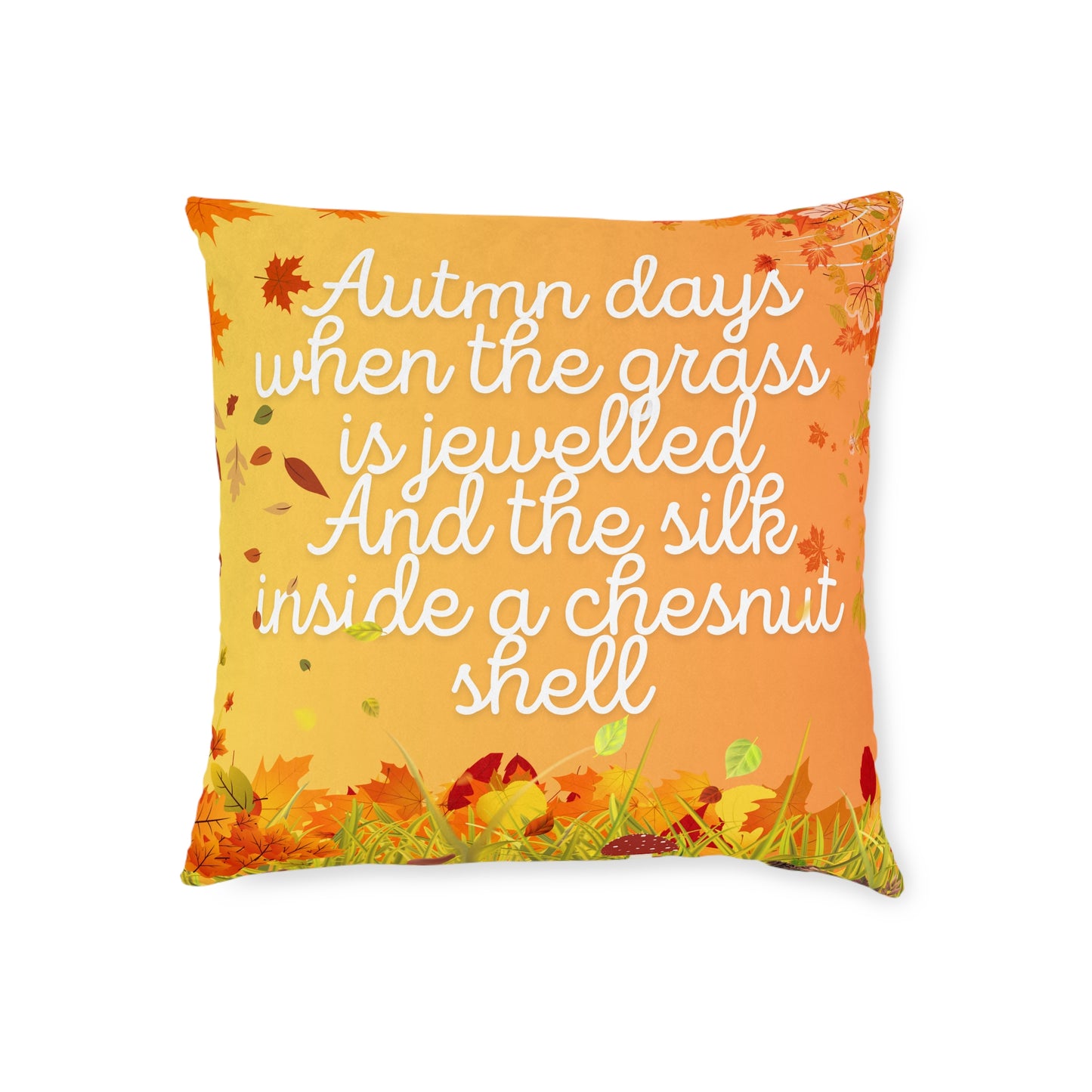 Autumn Quote Square Pillow | Cozy Home Decor, Fall Accent Cushion, Thanksgiving Gift, Seasonal Pillow, Harvest Decoration