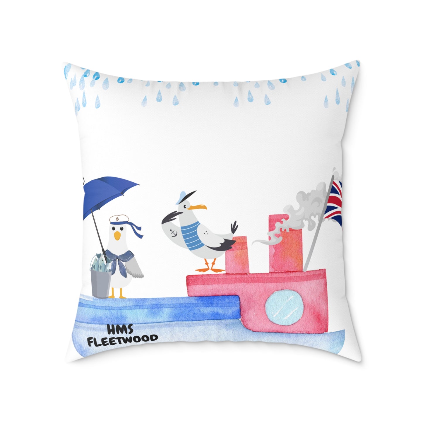 Whimsical Seagull Decor Pillow, Nautical Home Accent, Cute Cushion for Coastal Vibes, Beach House Gift, Summer Travel Decor