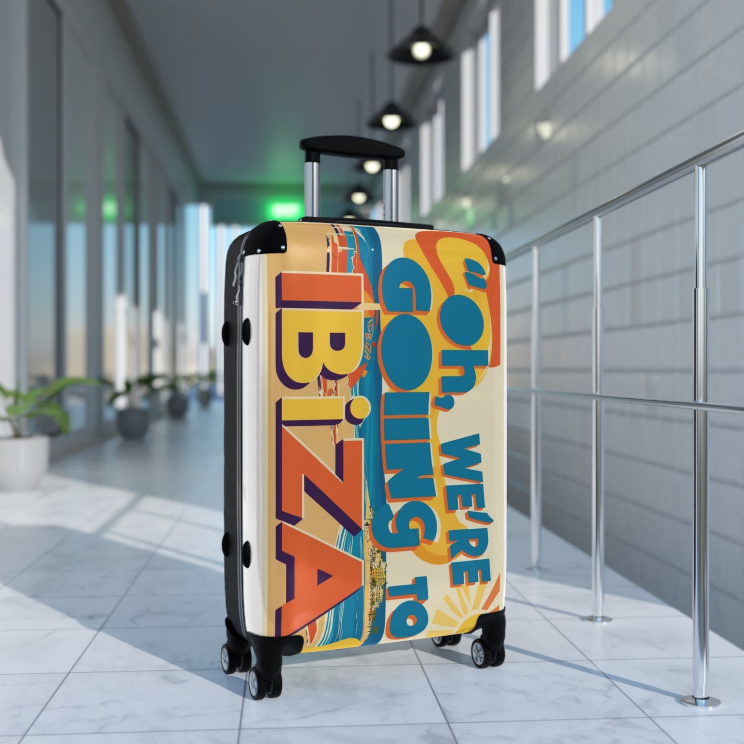 Retro Ibiza Travel Suitcase - Oh, We're Going to Ibiza Design