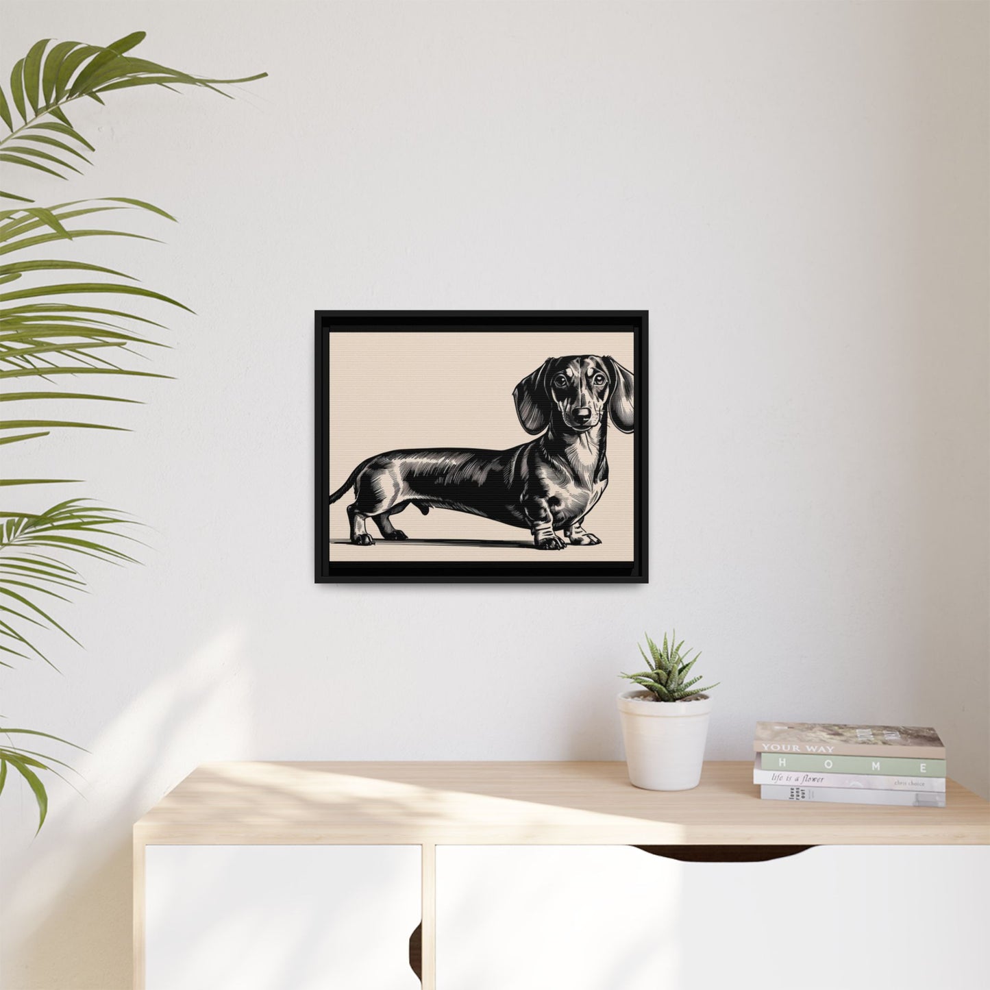 Dachshund Art Print - Charming Framed Canvas Decor for Dog Lovers