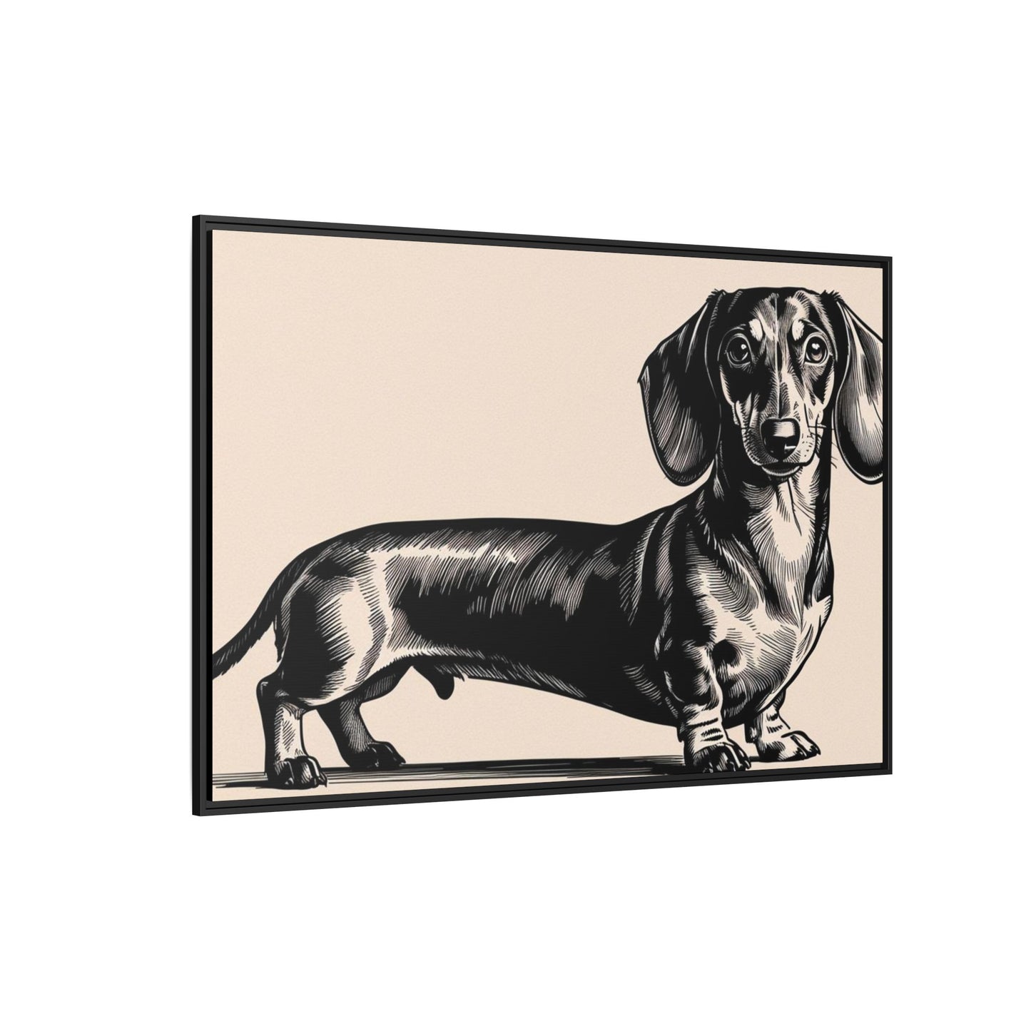 Dachshund Art Print - Charming Framed Canvas Decor for Dog Lovers