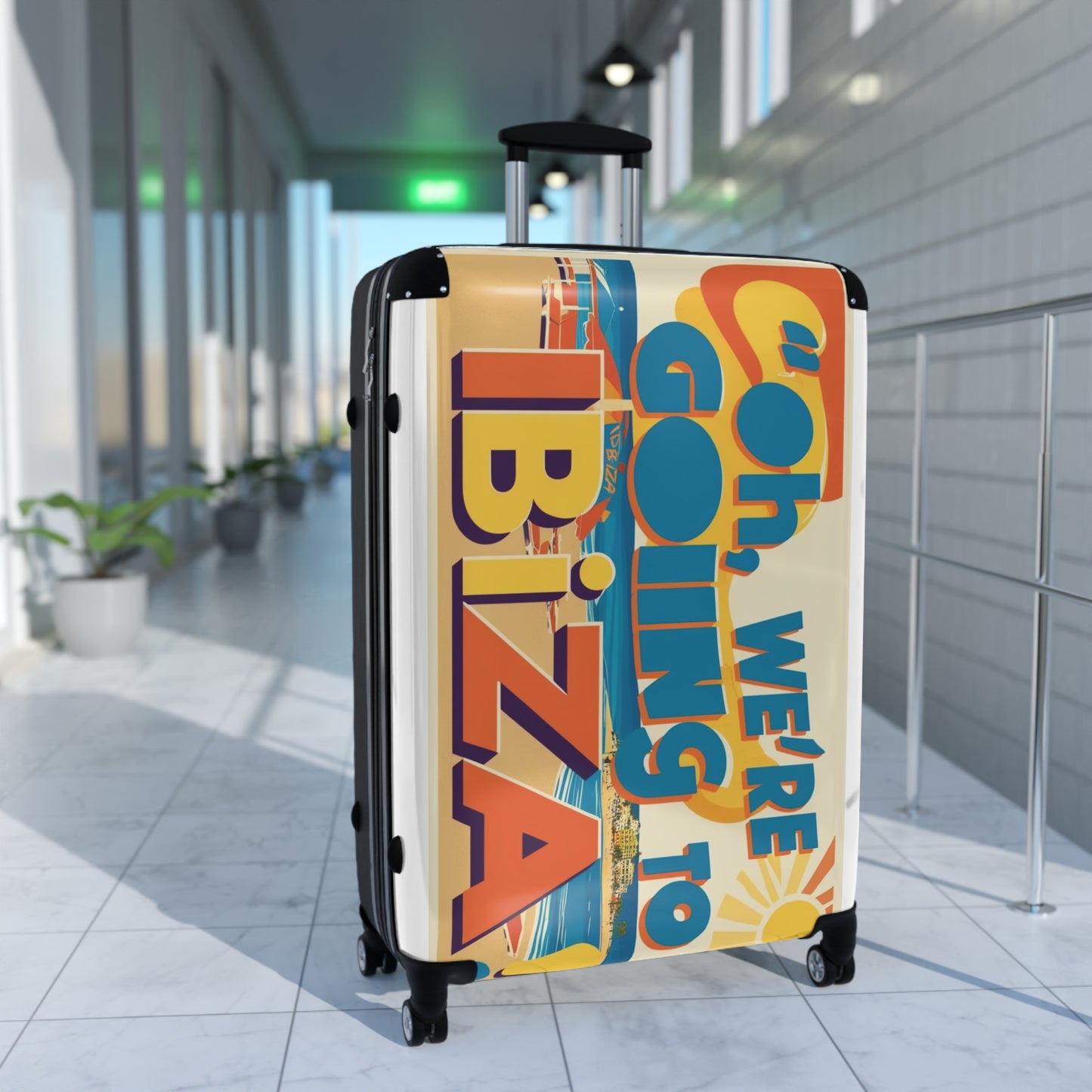 Retro Ibiza Travel Suitcase - Oh, We're Going to Ibiza Design