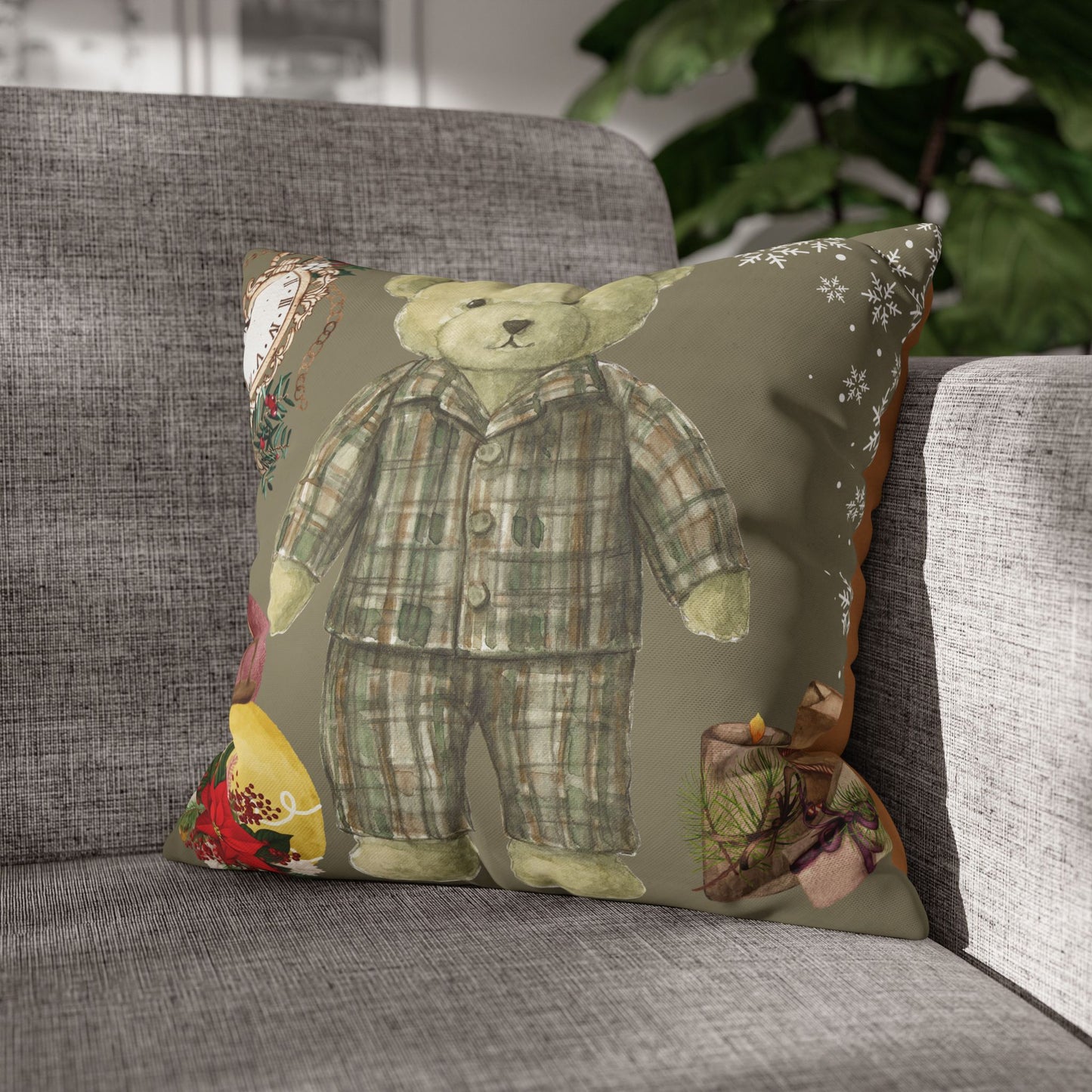Vintage Teddy Bear Holiday Pillowcase