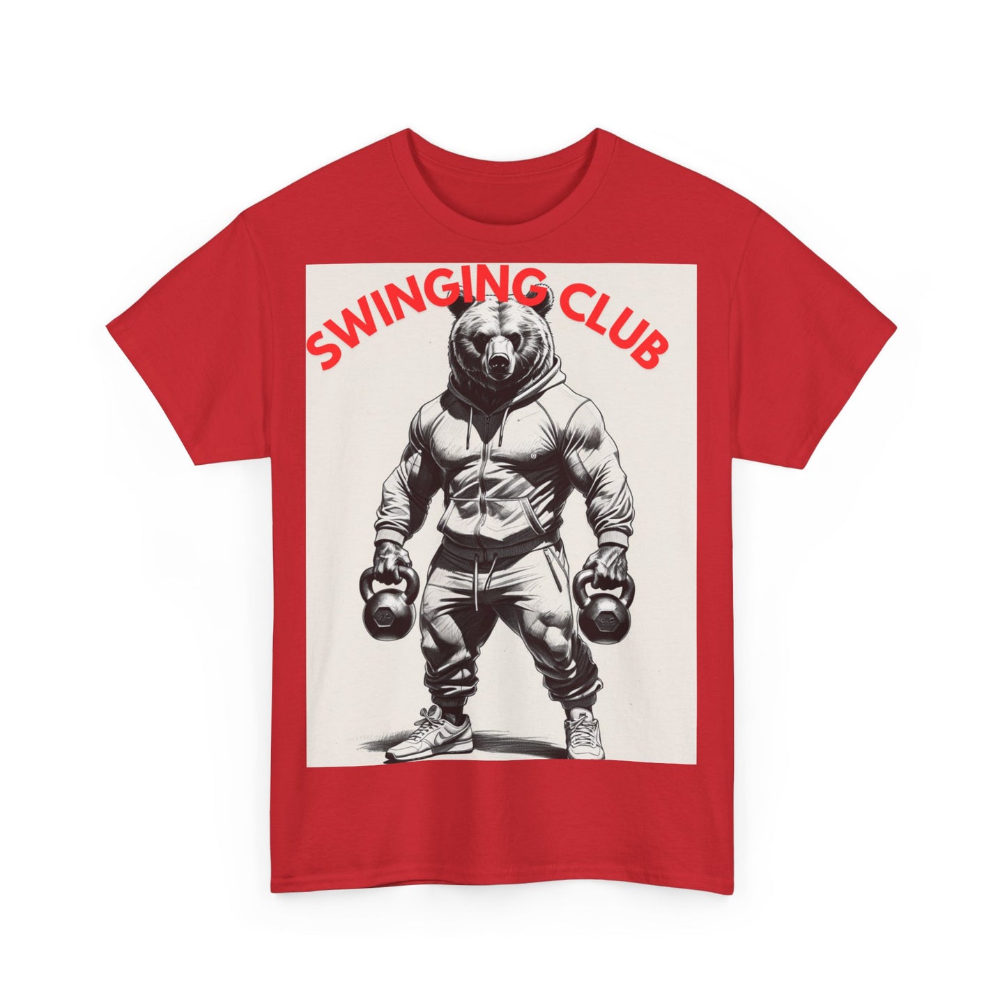 Unisex Heavy Cotton Tee - Swinging Club Graphic Tee, Fitness Apparel, Gym Shirt, Sporty Casual Wear, Gift for Gym Lovers