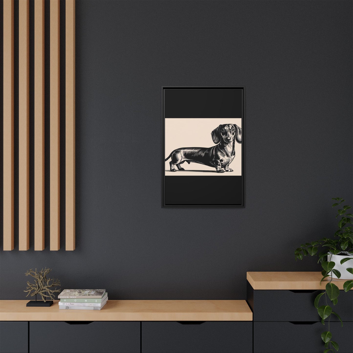 Dachshund Art Print - Charming Framed Canvas Decor for Dog Lovers