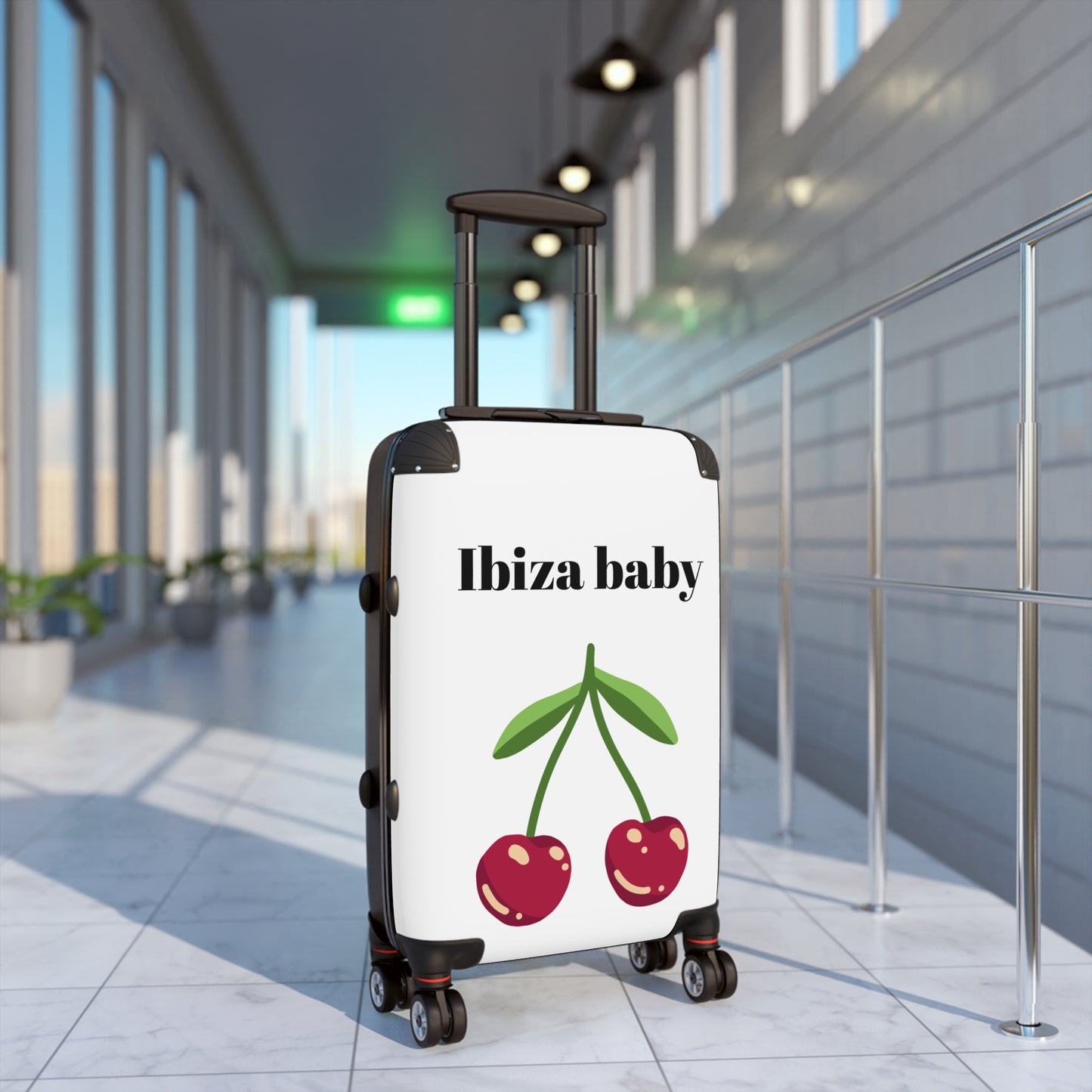 Stylish Cherry Print Suitcase - Perfect for Travel & Ibiza Adventures!