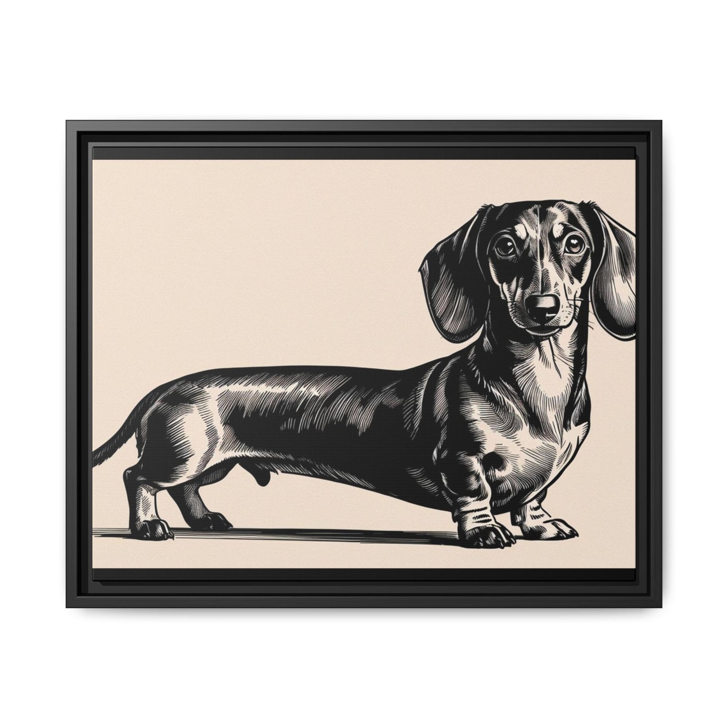 Dachshund Art Print - Charming Framed Canvas Decor for Dog Lovers