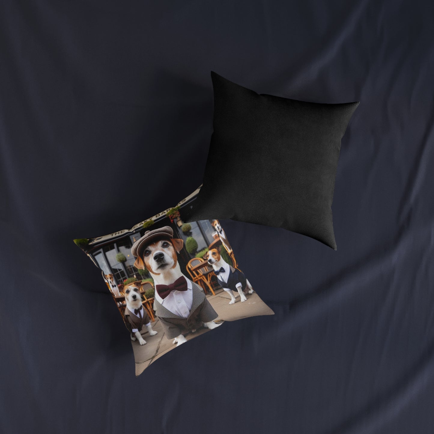 Dapper Dog Square Pillow - Stylish Pet Decor for Dog Lovers