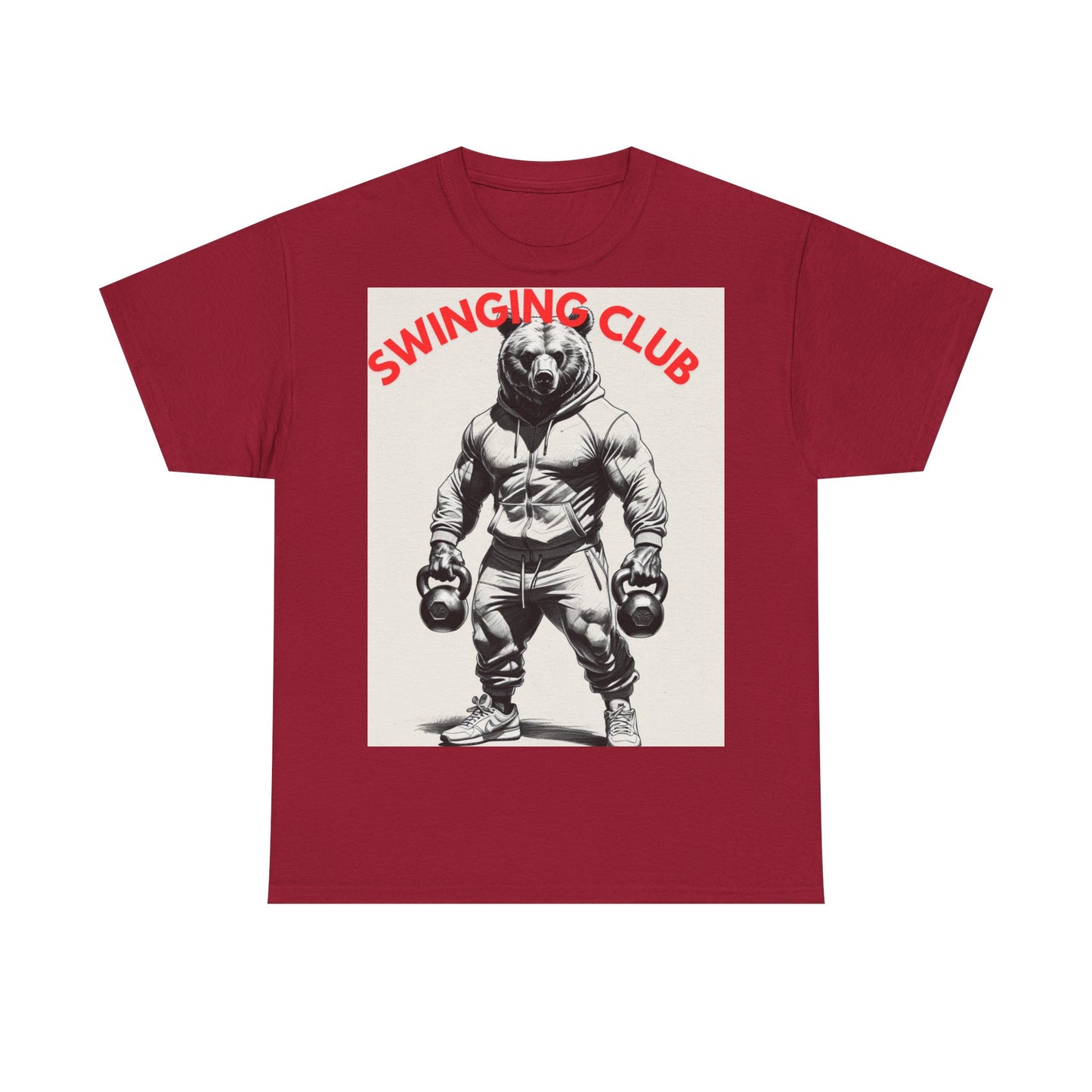 Unisex Heavy Cotton Tee - Swinging Club Graphic Tee, Fitness Apparel, Gym Shirt, Sporty Casual Wear, Gift for Gym Lovers