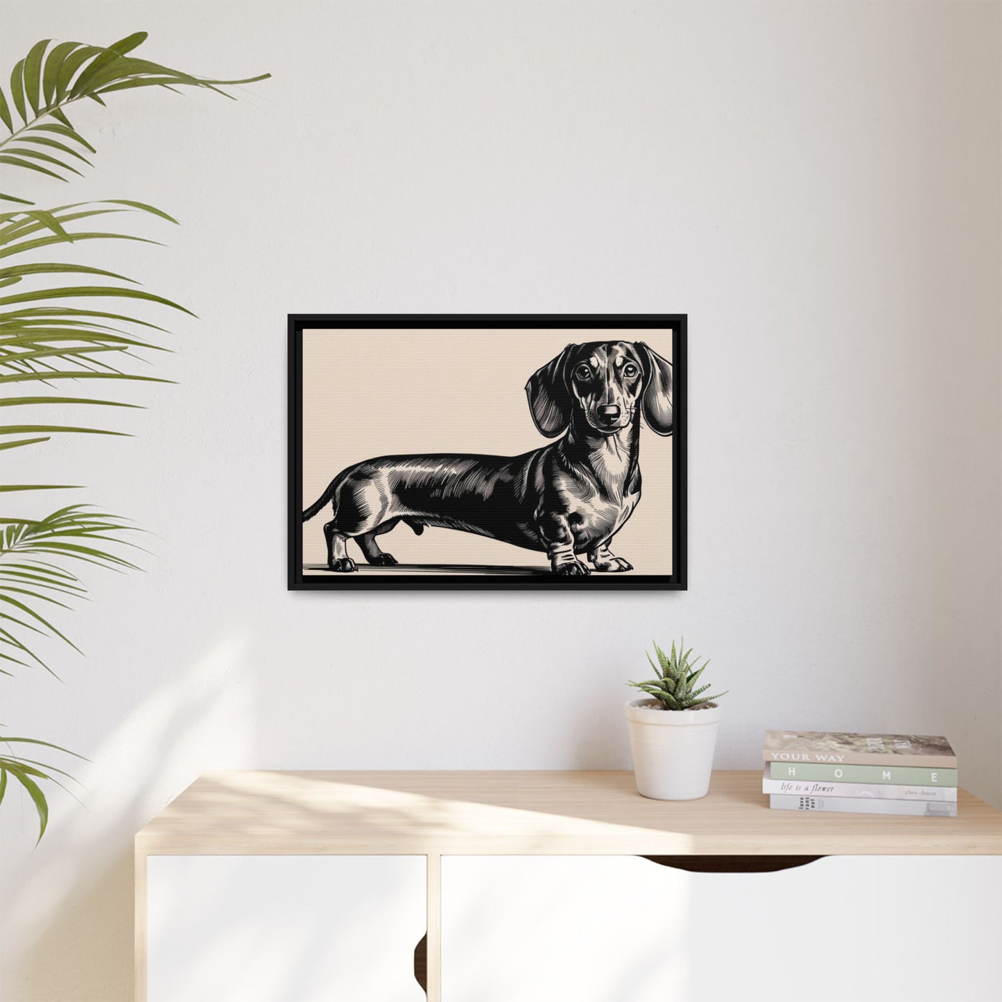 Dachshund Art Print - Charming Framed Canvas Decor for Dog Lovers