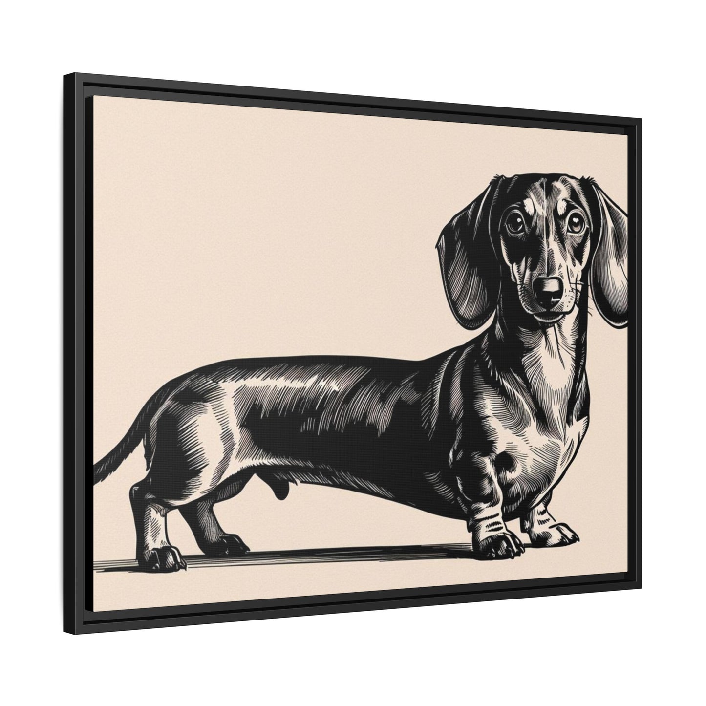 Dachshund Art Print - Charming Framed Canvas Decor for Dog Lovers
