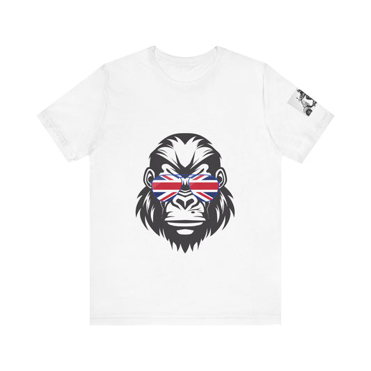 British-Inspired Gorilla Tee, Unisex Tee for Animal Lovers, Casual Wear, Gift for Men and Women, Unique Graphic Shirt