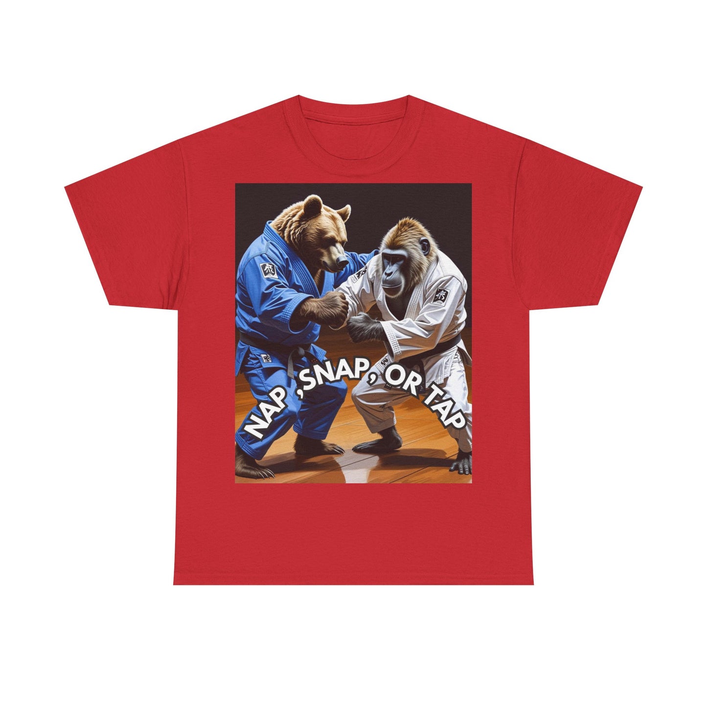 Playful Bear Jiu-Jitsu Tee, Unisex Cotton T-Shirt, Funny Martial Arts Shirt, Bear Grappling Tee, Casual Workout Apparel