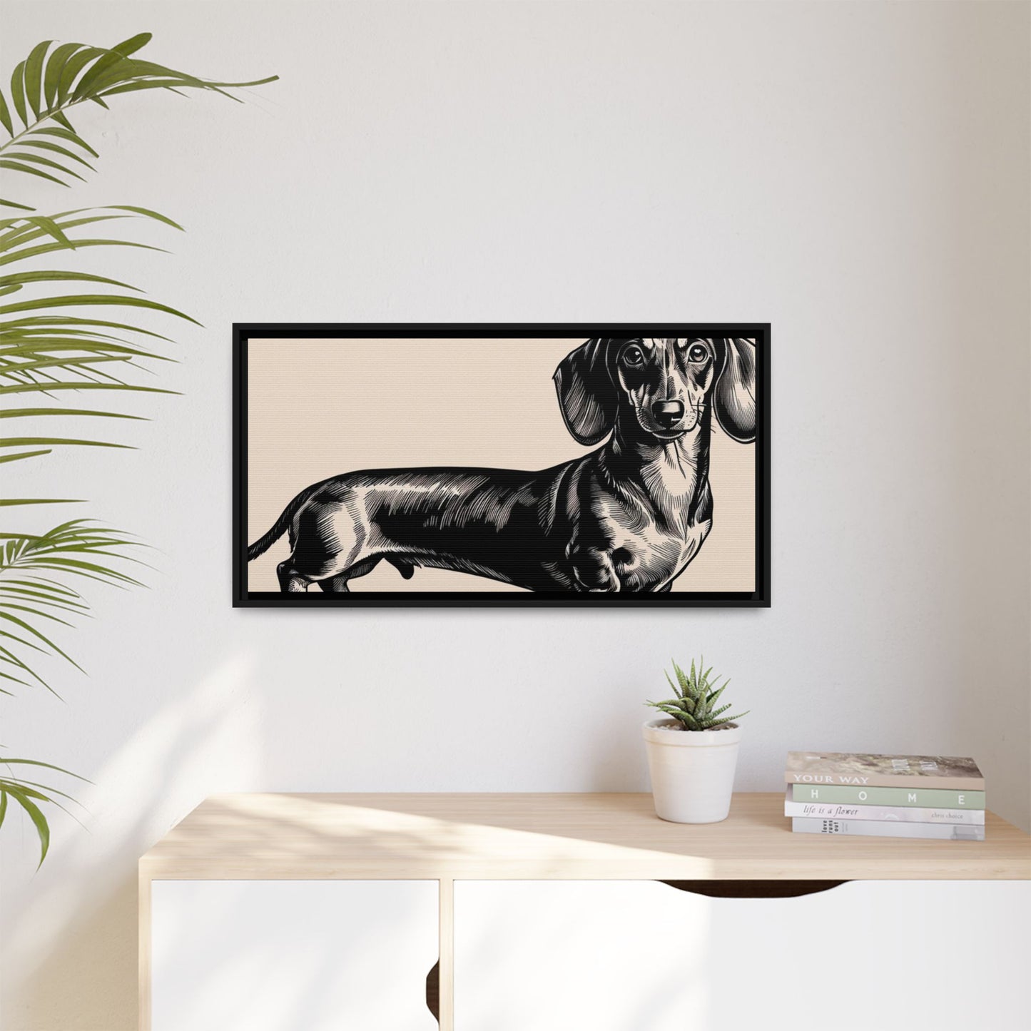 Dachshund Art Print - Charming Framed Canvas Decor for Dog Lovers