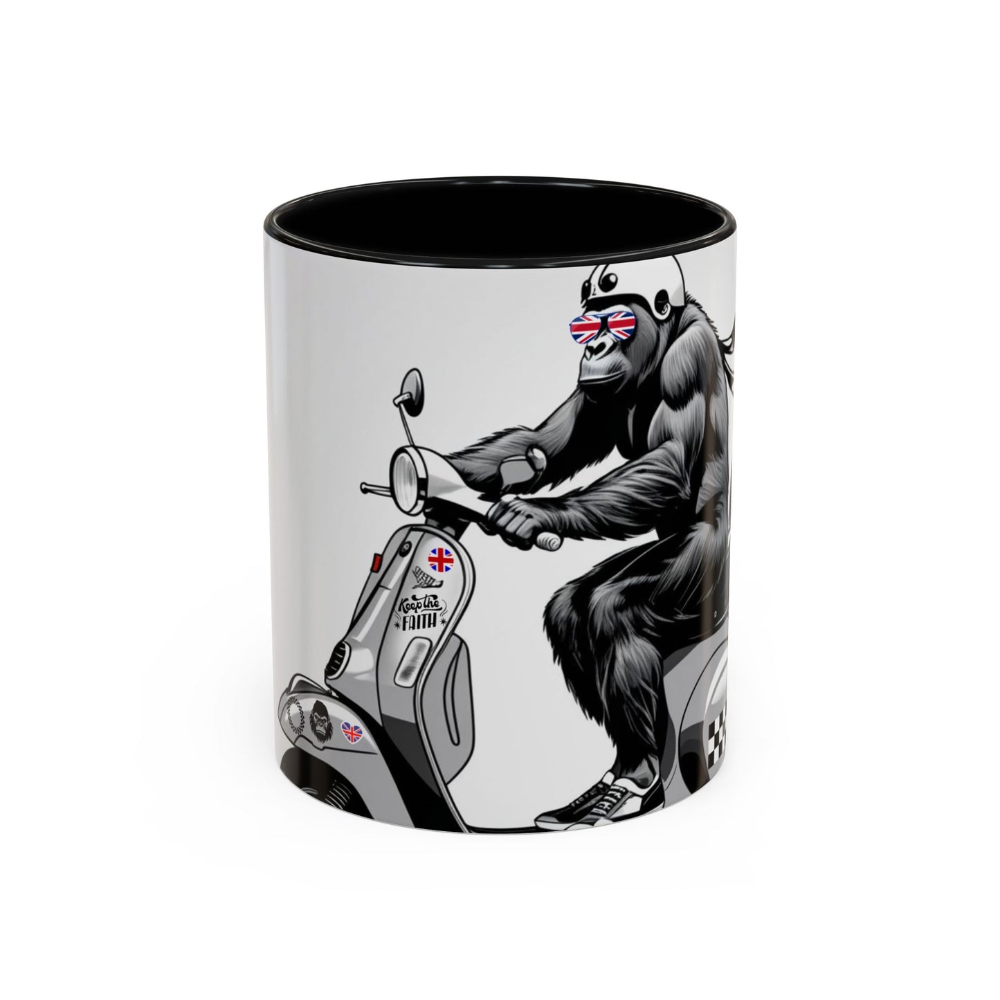Cool Gorilla Scooter Mug - Fun Coffee Cup for Animal Lovers, Gift for Birthdays, Cool Caffeine Fix, Unique Decor