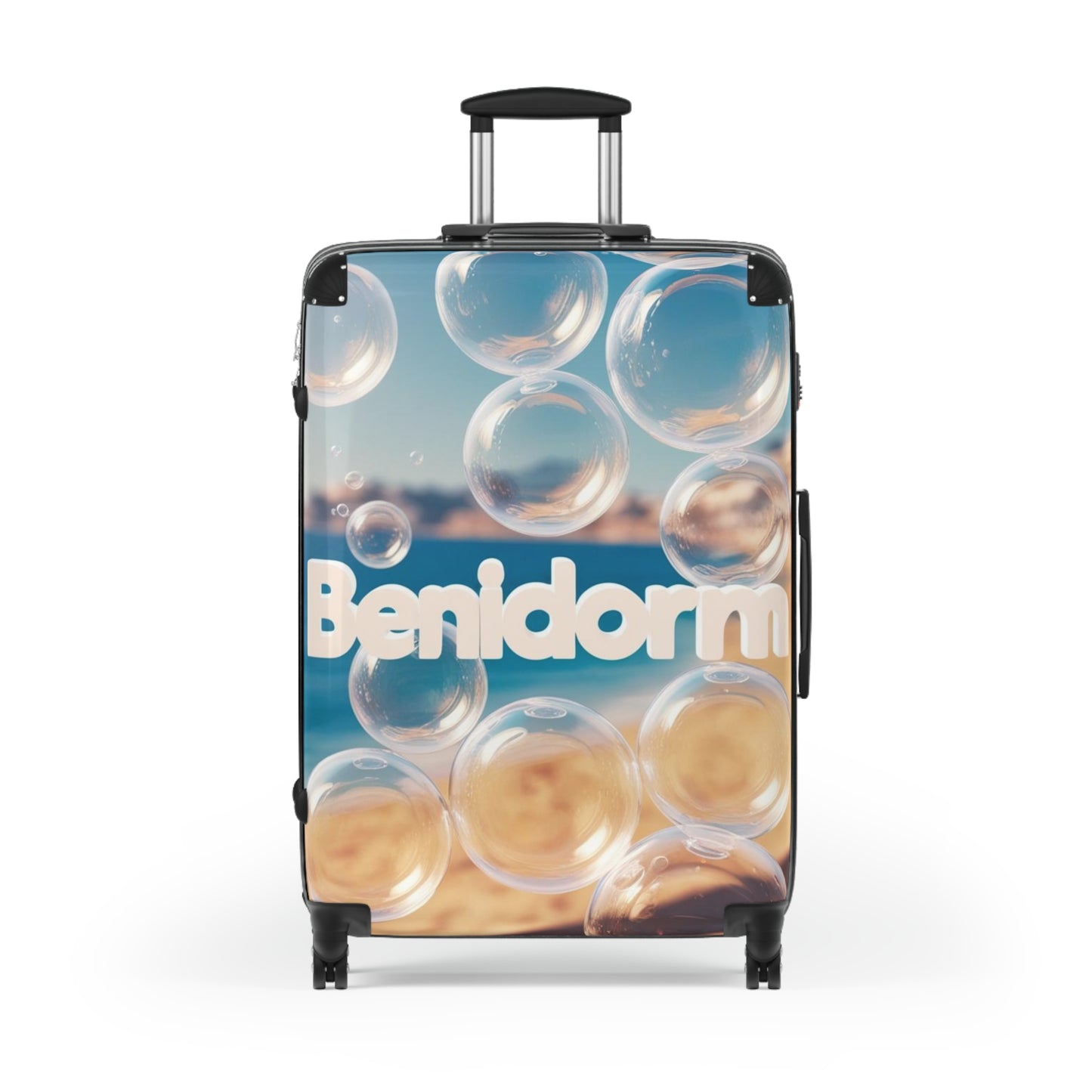 Benidorm Bubble Design Suitcase - Stylish Travel Luggage for Beach Lovers