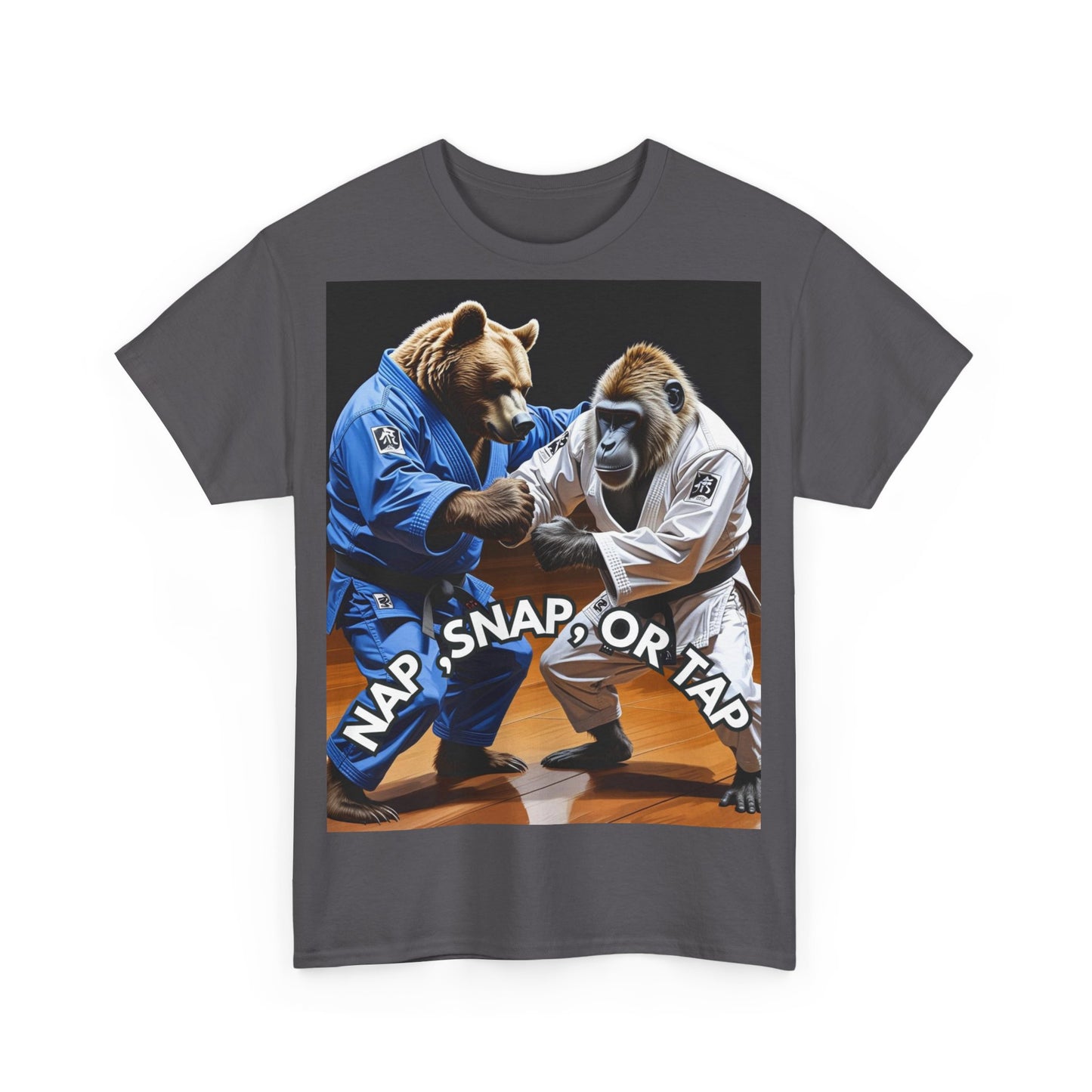 Playful Bear Jiu-Jitsu Tee, Unisex Cotton T-Shirt, Funny Martial Arts Shirt, Bear Grappling Tee, Casual Workout Apparel