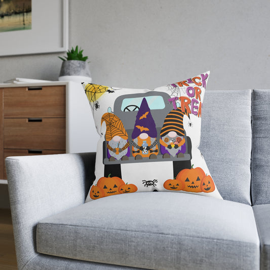 Halloween-Themed Square Pillow, Seasonal Decor, Trick or Treat Cushion, Boo Pillows, Cozy Fall Home Accent, Spooky Gifts