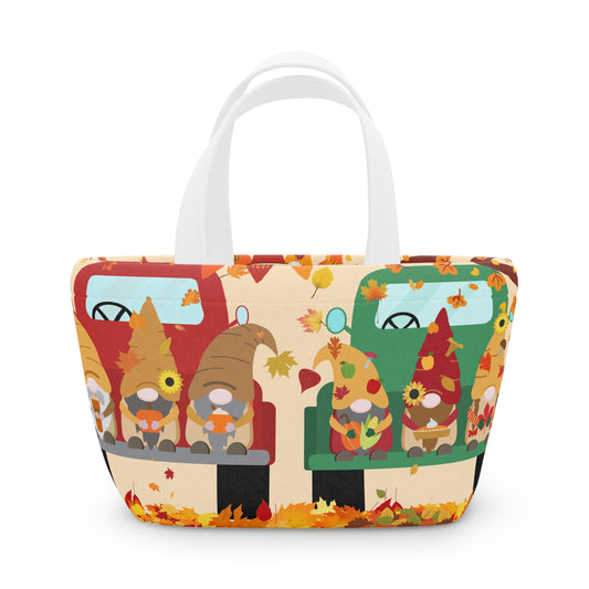 Autumn-Themed Lunch Bag for Kids, Adorable Gnome Design, Tote for School, Picnic, Gifts, Fall Parties, Halloween, Thanksgiving