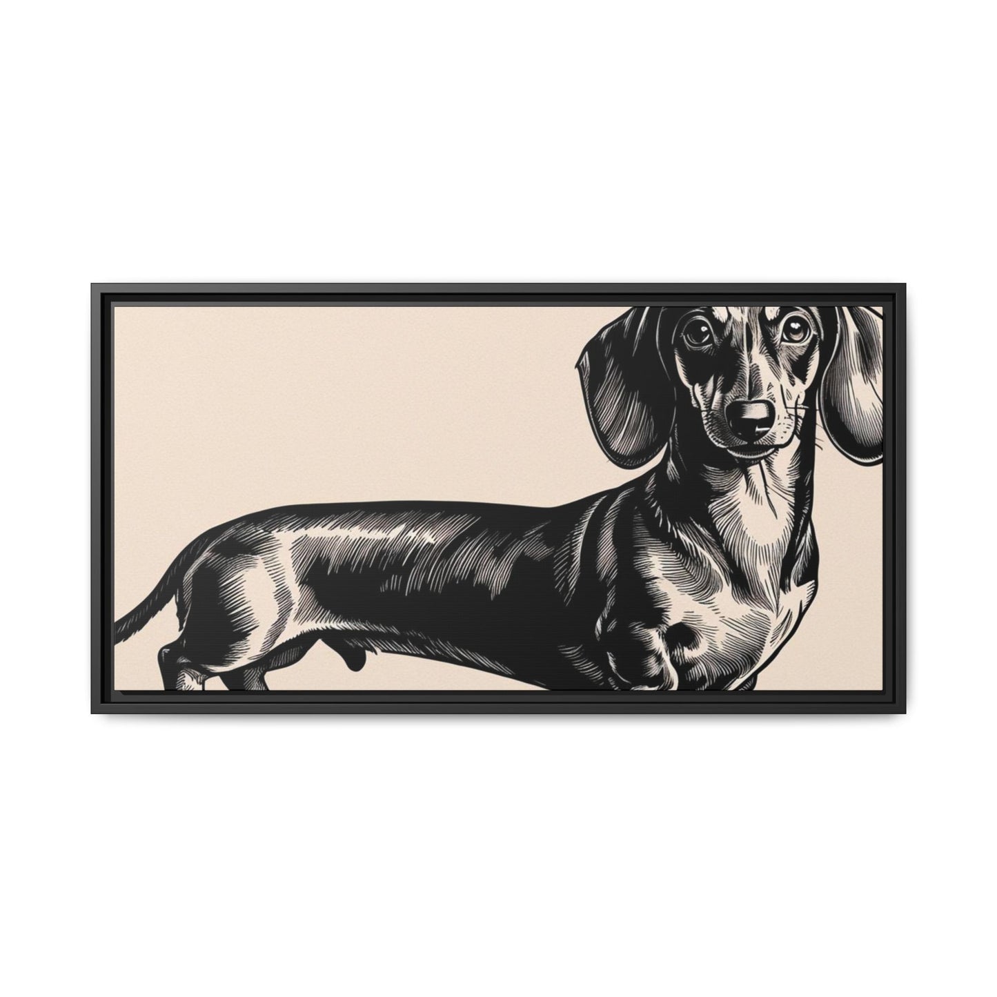 Dachshund Art Print - Charming Framed Canvas Decor for Dog Lovers