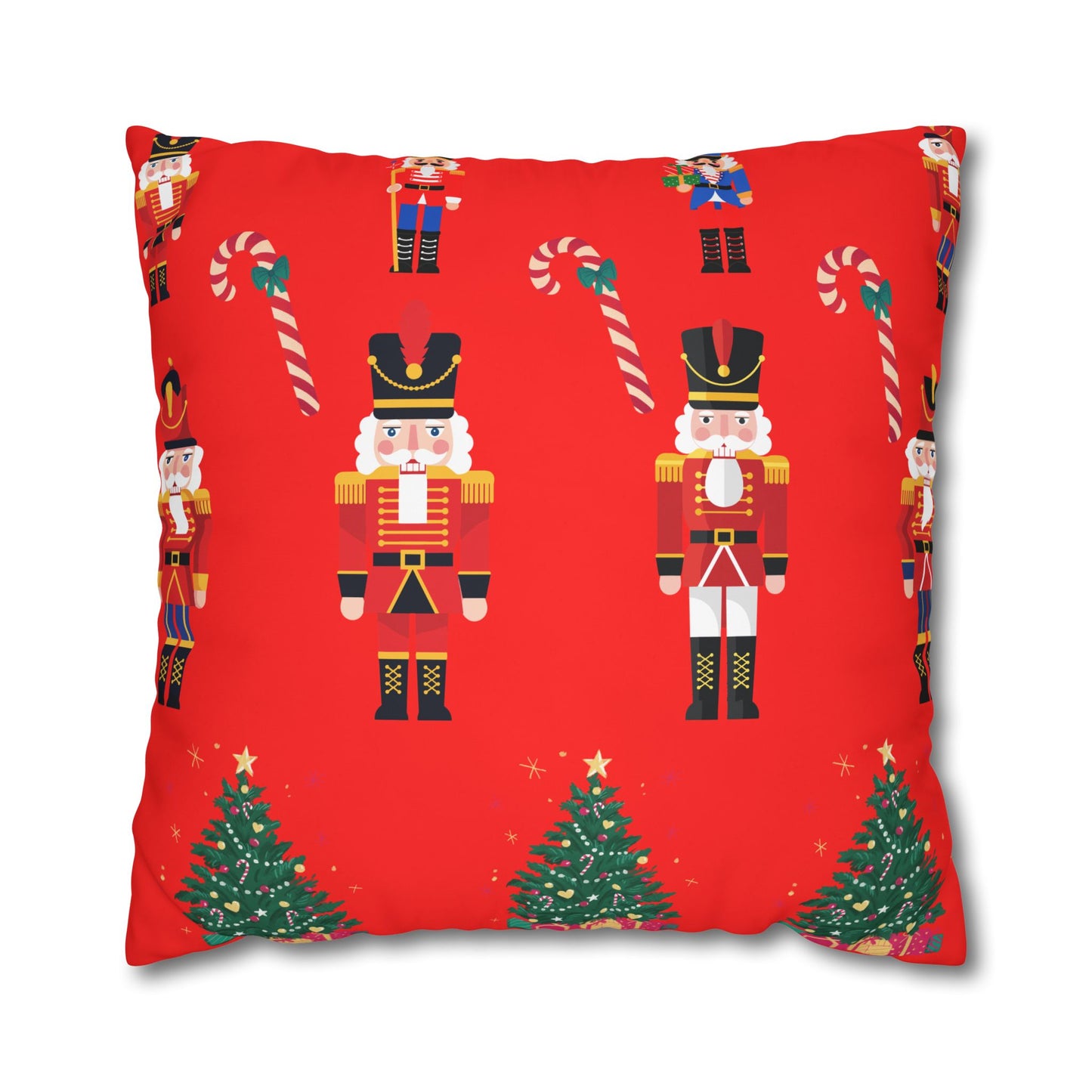 Nutcracker Christmas Pillowcase — Festive Red Holiday Throw Pillow Cover