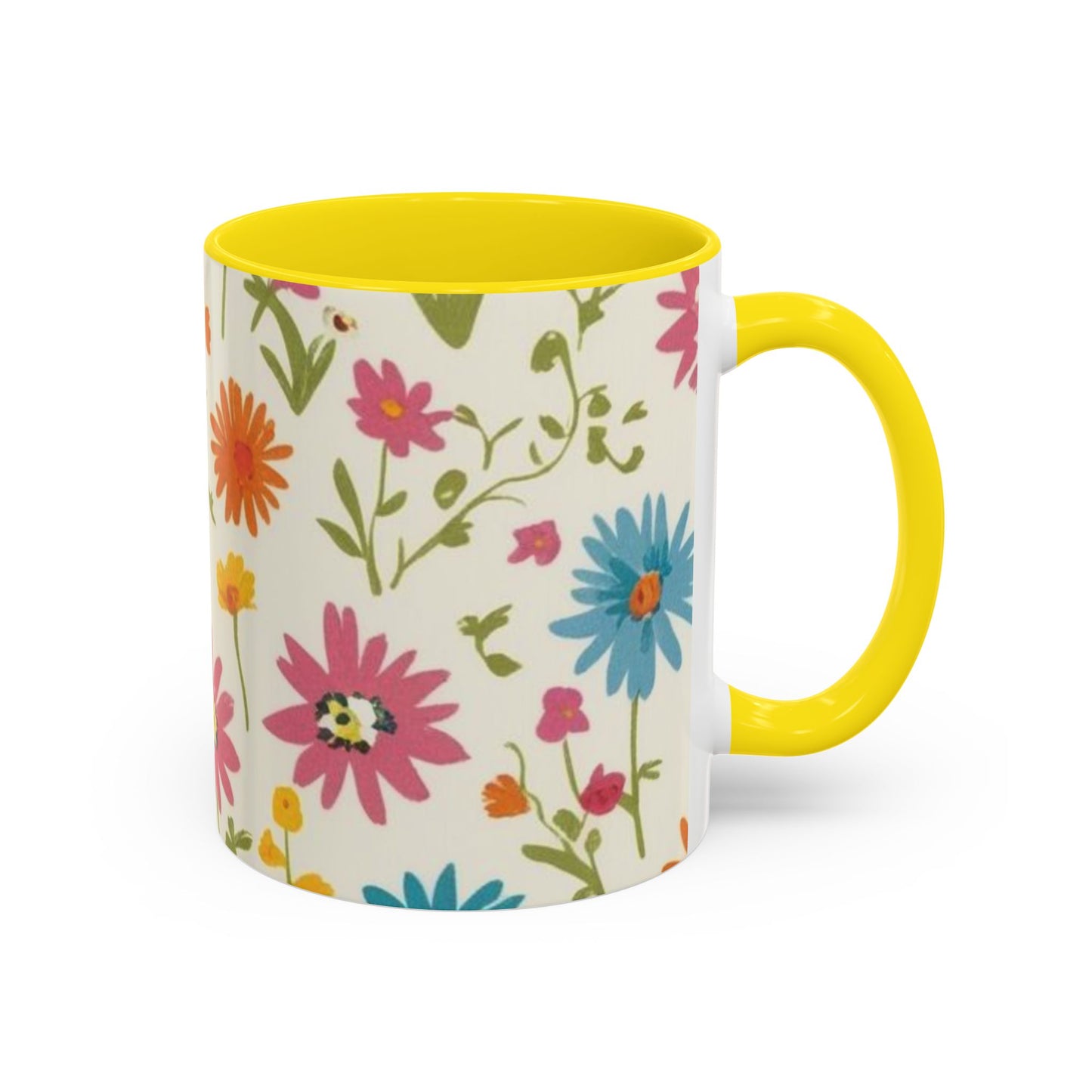 Floral Accent Coffee Mug – Vibrant Flower Design for Everyday Joy