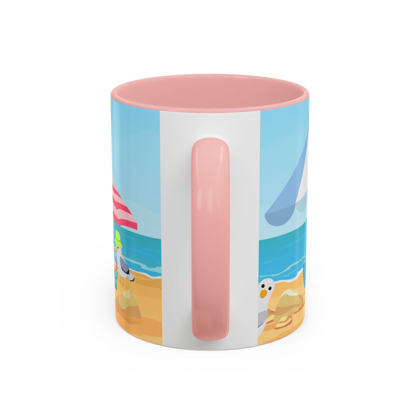 Beach Vibe Coffee Mug, Fun Summer Mug, Seagull Design Mug, Cute Gift for Beach Lovers, Tropical Drinkware