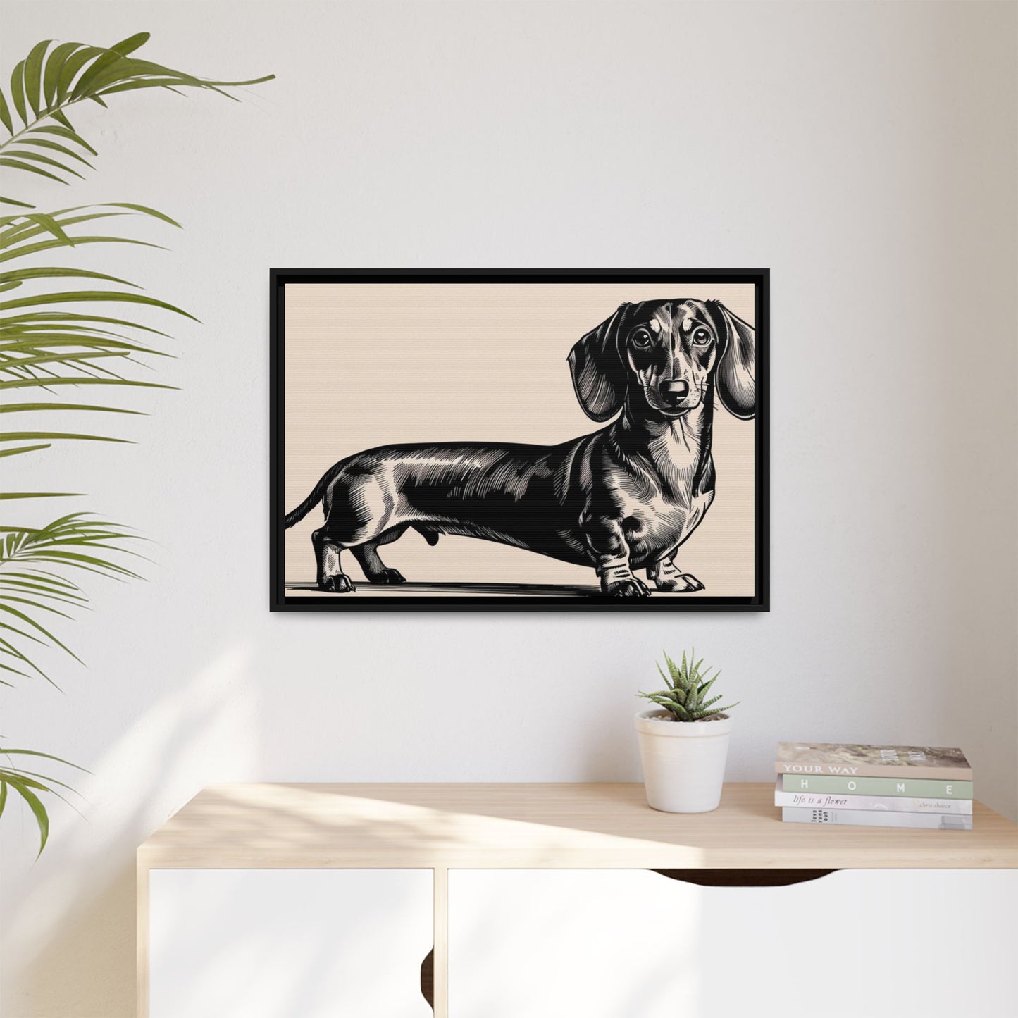 Dachshund Art Print - Charming Framed Canvas Decor for Dog Lovers
