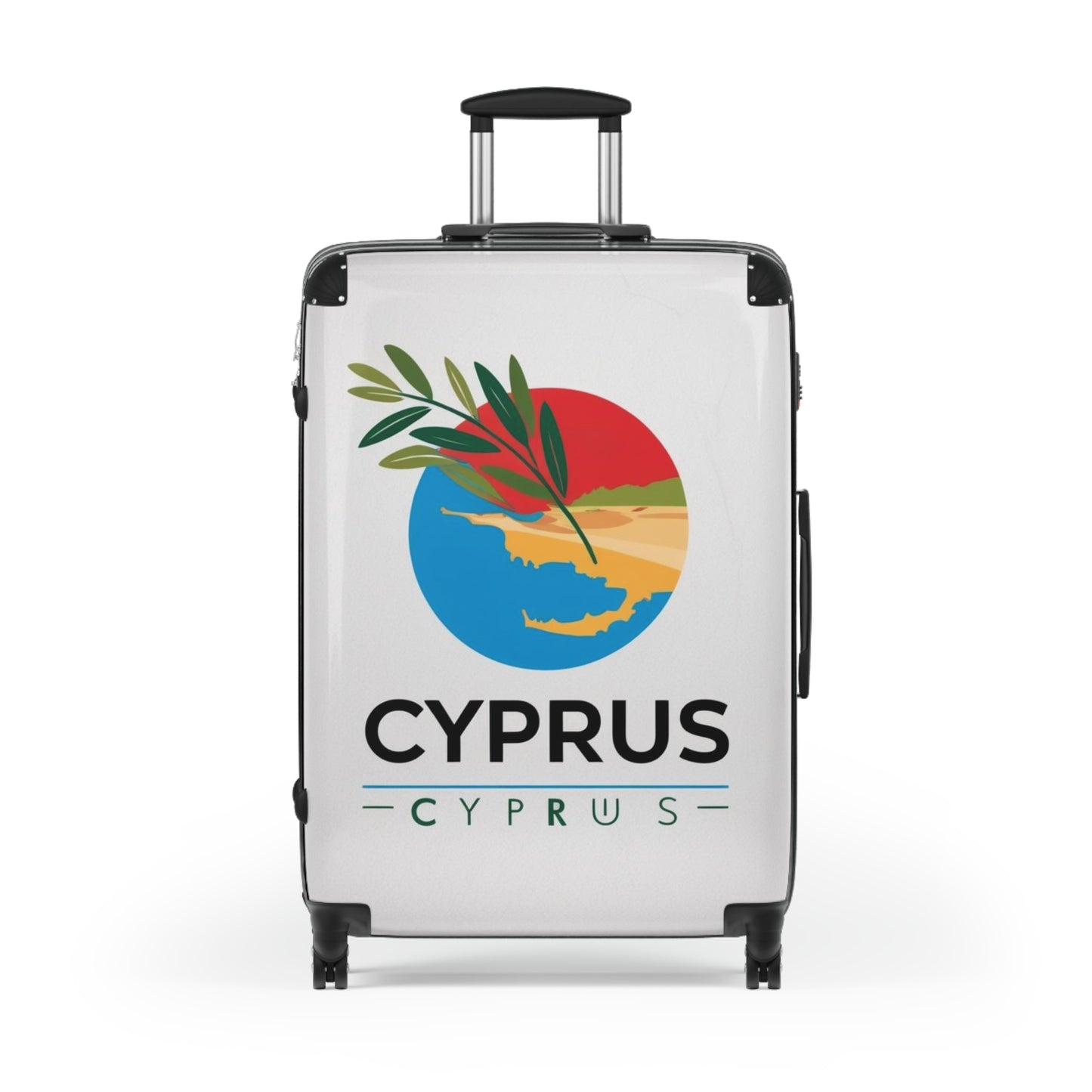 Stylish Cyprus Suitcase with Olive Branch Design - Perfect for Travel Lovers