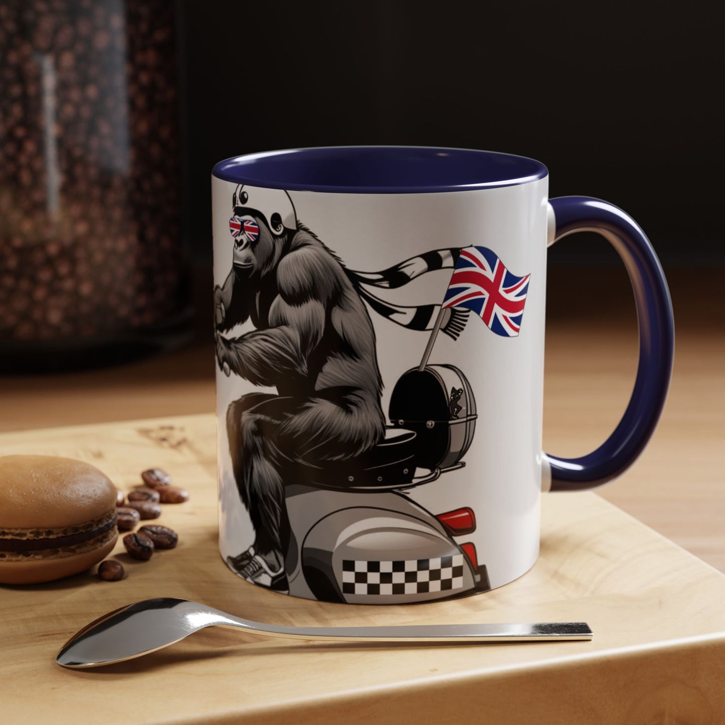 Cool Gorilla Scooter Mug - Fun Coffee Cup for Animal Lovers, Gift for Birthdays, Cool Caffeine Fix, Unique Decor