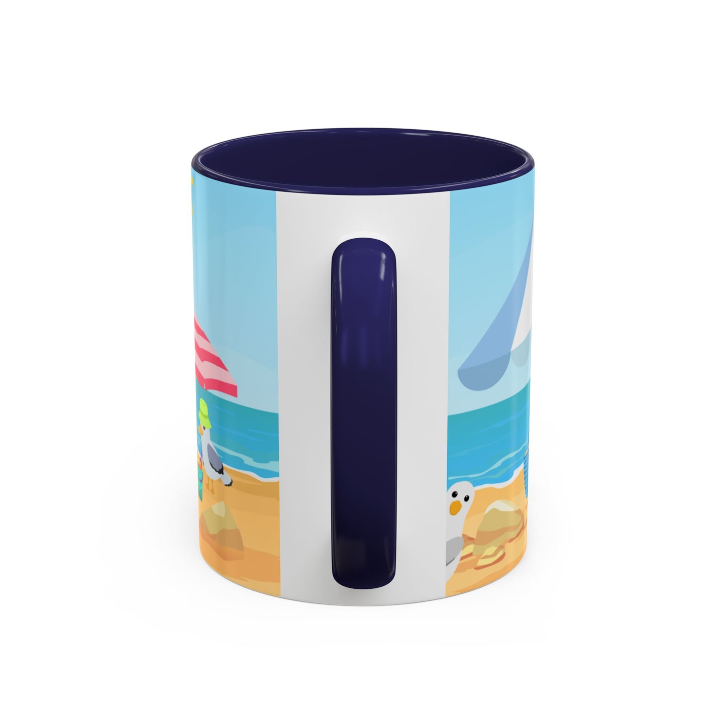 Beach Vibe Coffee Mug, Fun Summer Mug, Seagull Design Mug, Cute Gift for Beach Lovers, Tropical Drinkware