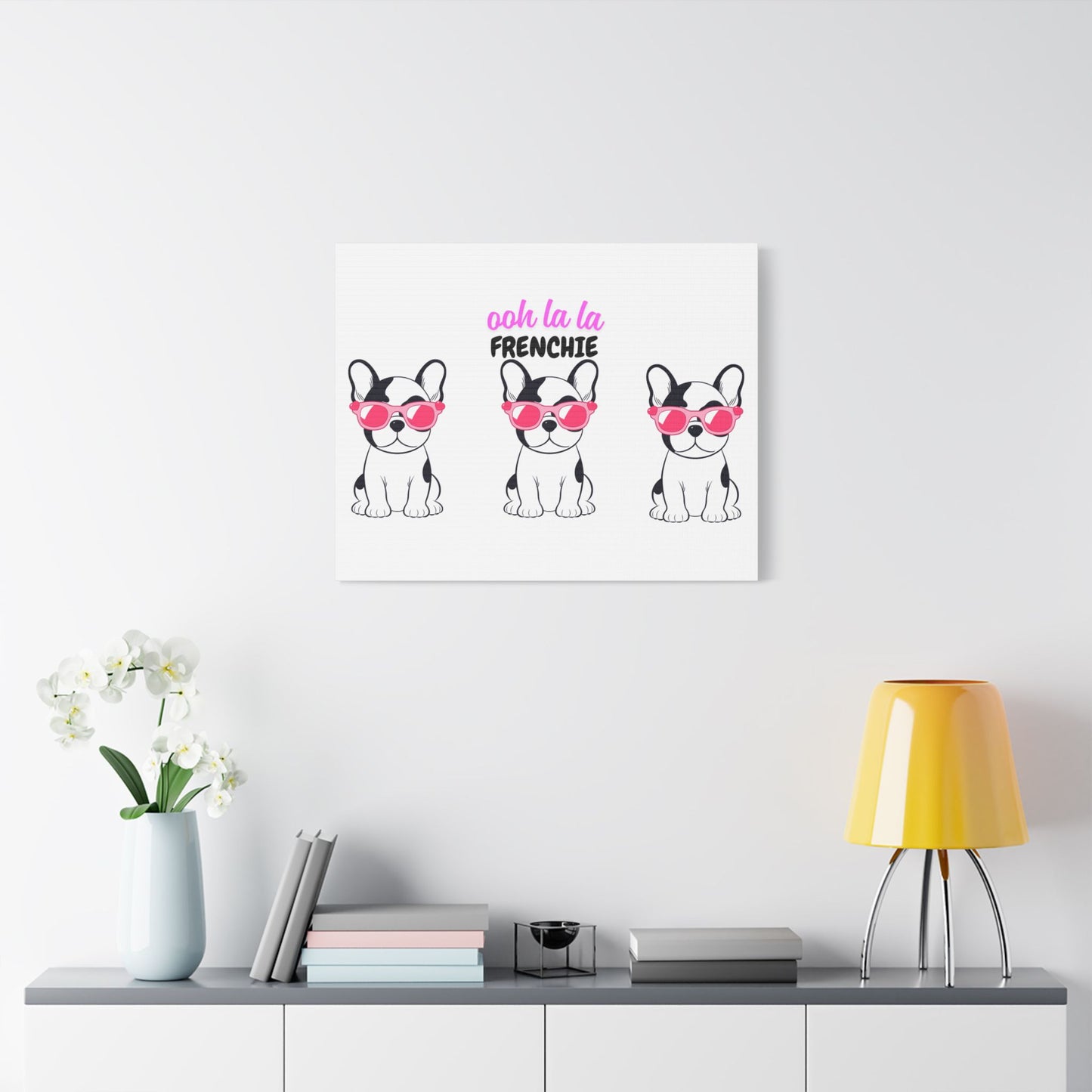 Funny Dog Canvas Wall Art, Dog Lover Decor, Pet Owner Gift, French Bulldog Wall Decor, Ooh La La Frenchie