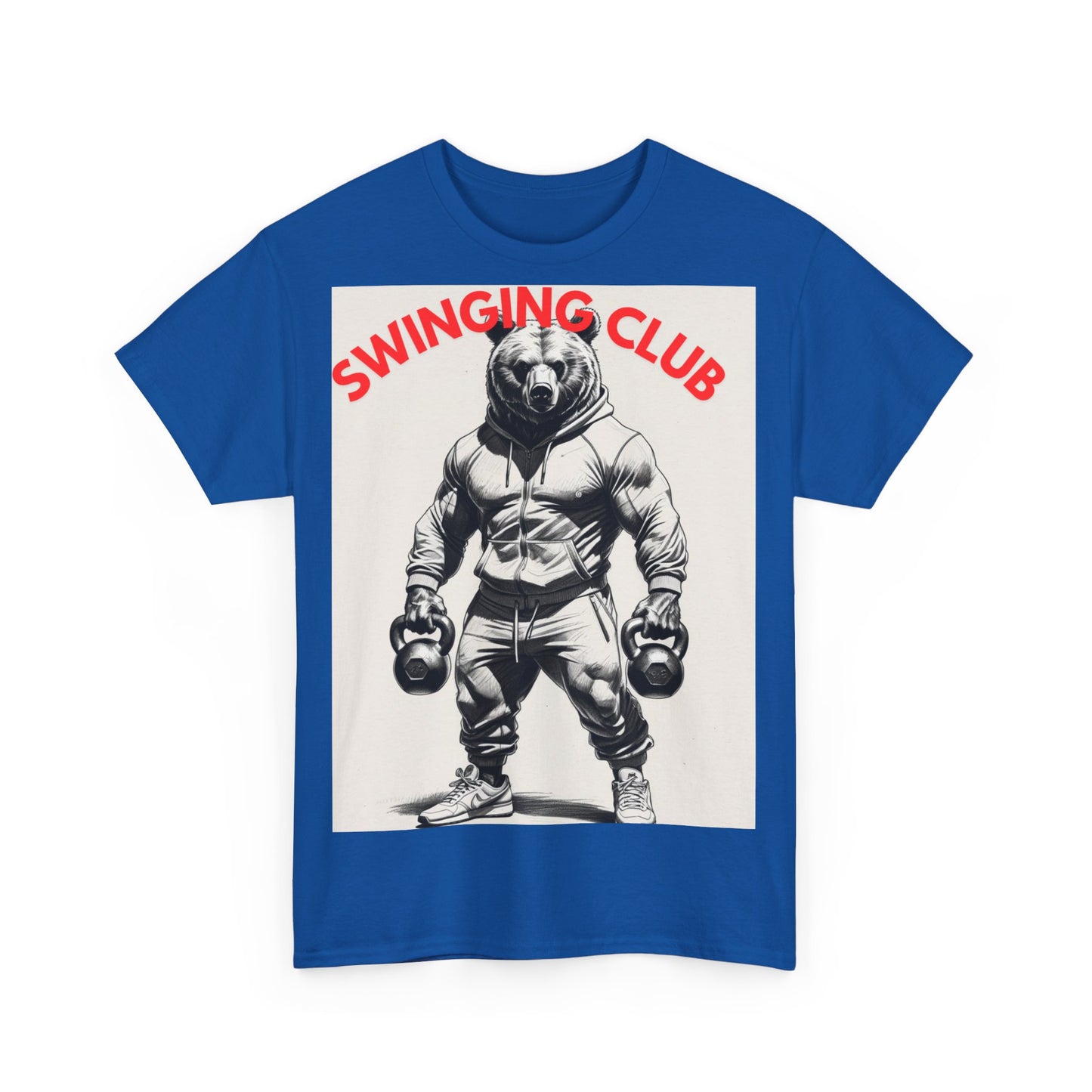 Unisex Heavy Cotton Tee - Swinging Club Graphic Tee, Fitness Apparel, Gym Shirt, Sporty Casual Wear, Gift for Gym Lovers