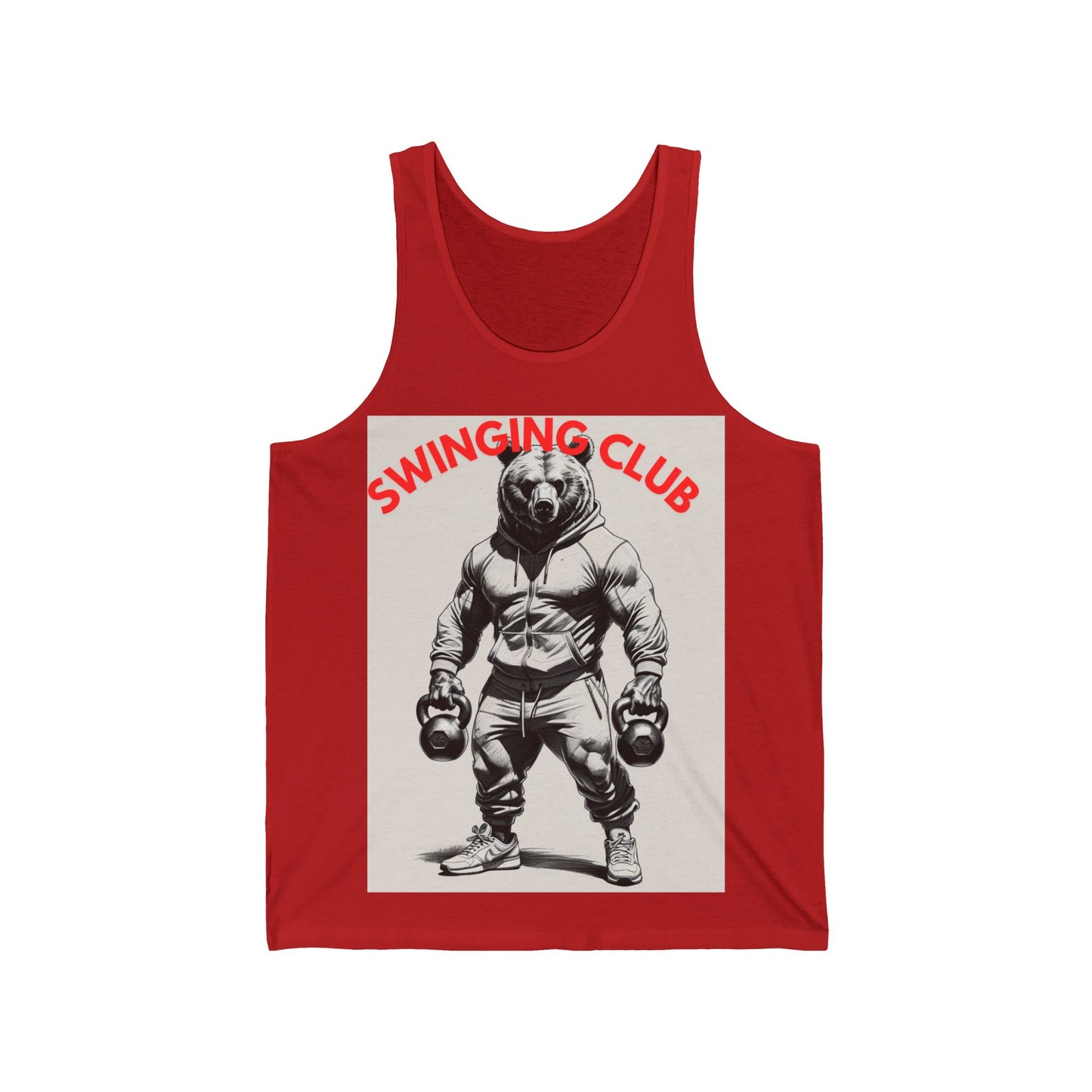 Muscle Bear Gym Tank, Swinging Club Workout Shirt, Fitness Apparel for Men, Funny Gymwear, Casual Summer Top