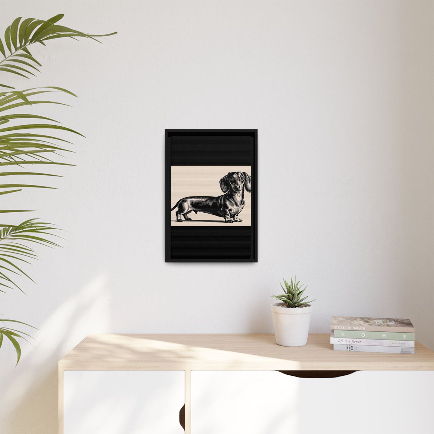 Dachshund Art Print - Charming Framed Canvas Decor for Dog Lovers