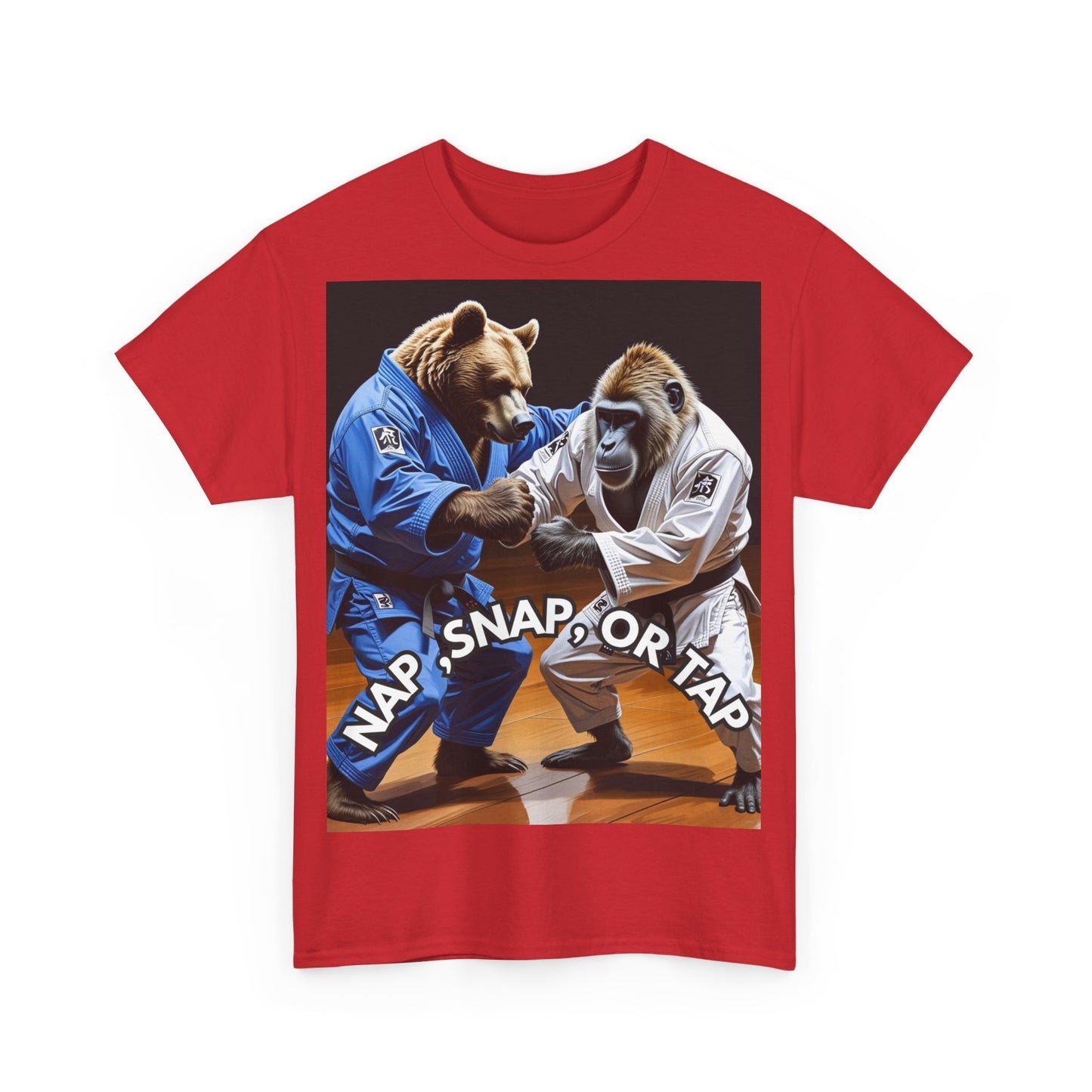 Playful Bear Jiu-Jitsu Tee, Unisex Cotton T-Shirt, Funny Martial Arts Shirt, Bear Grappling Tee, Casual Workout Apparel