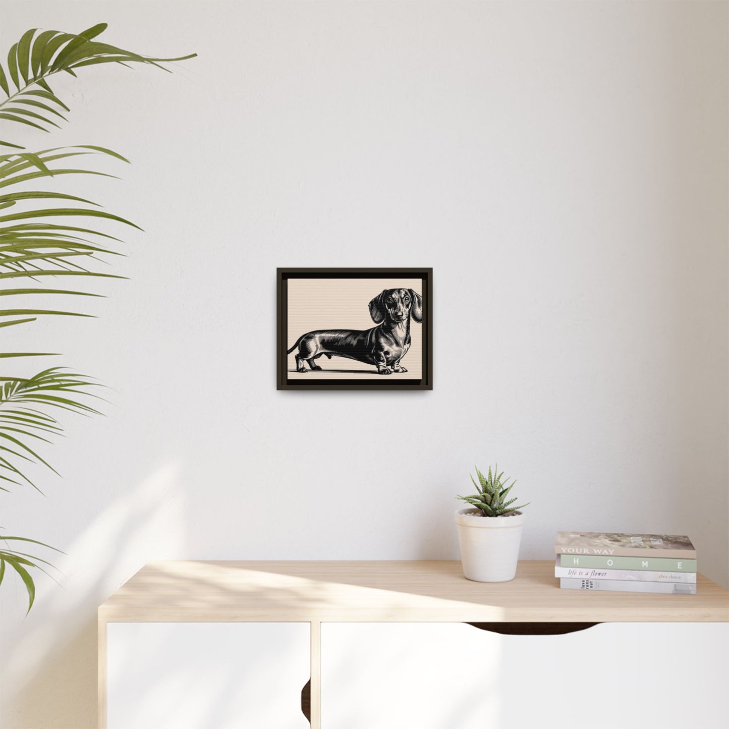 Dachshund Art Print - Charming Framed Canvas Decor for Dog Lovers