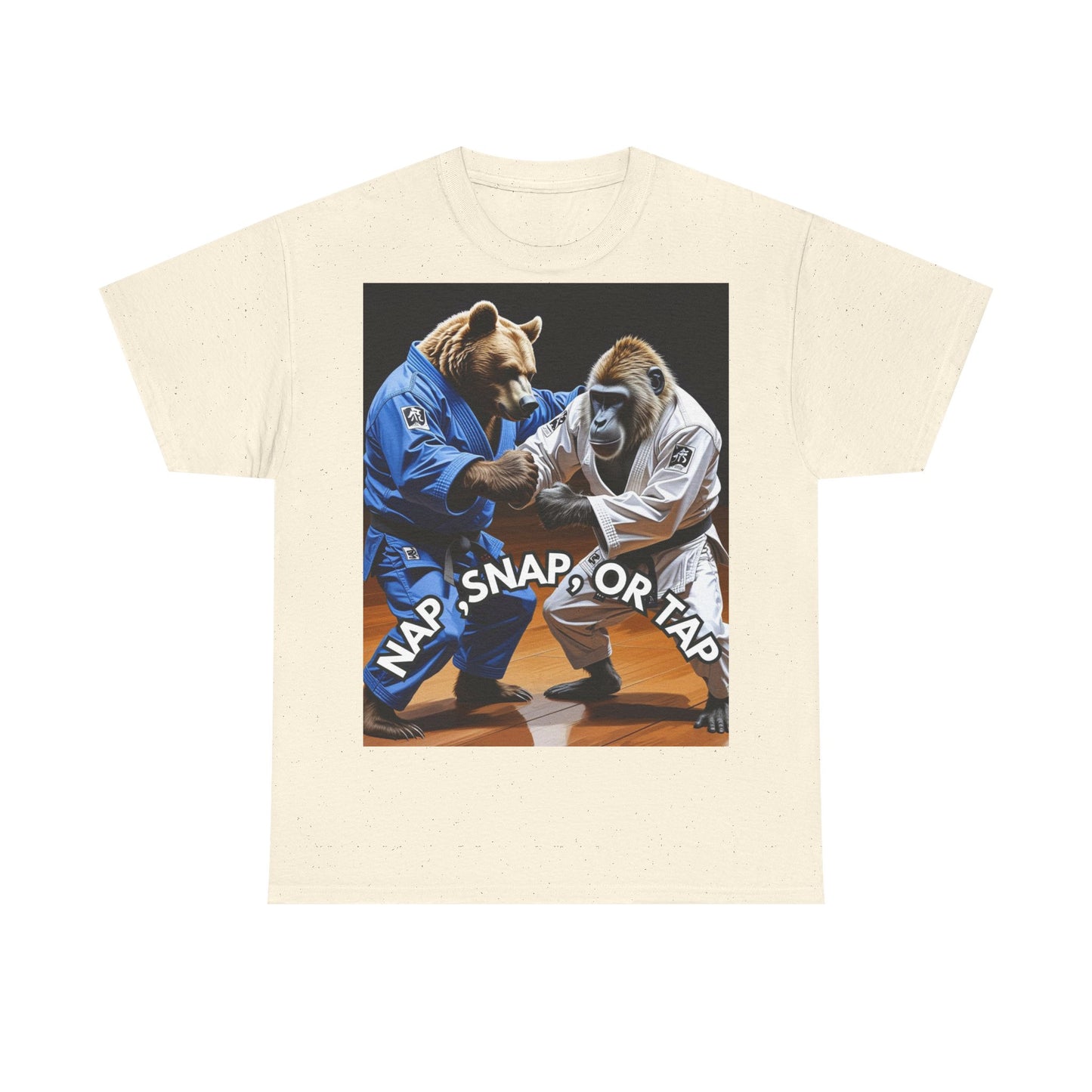 Playful Bear Jiu-Jitsu Tee, Unisex Cotton T-Shirt, Funny Martial Arts Shirt, Bear Grappling Tee, Casual Workout Apparel
