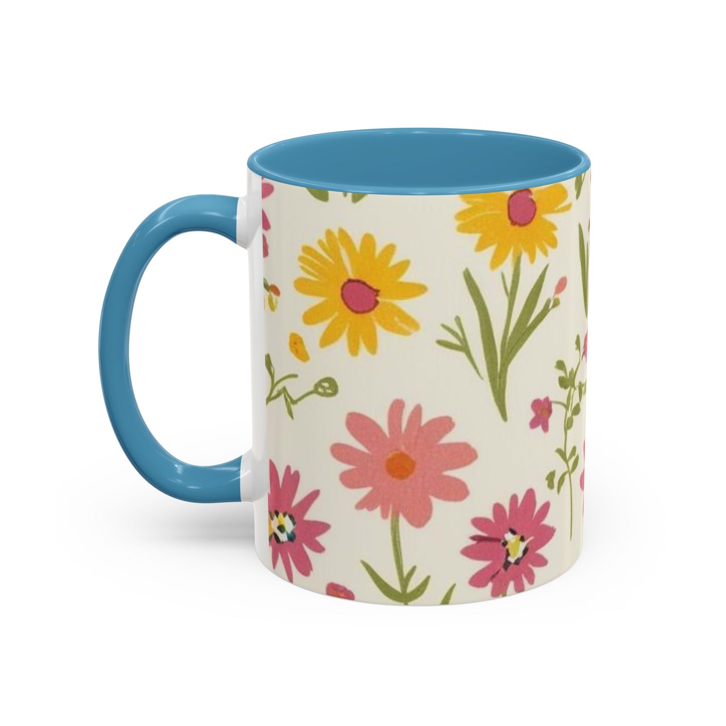 Floral Accent Coffee Mug – Vibrant Flower Design for Everyday Joy