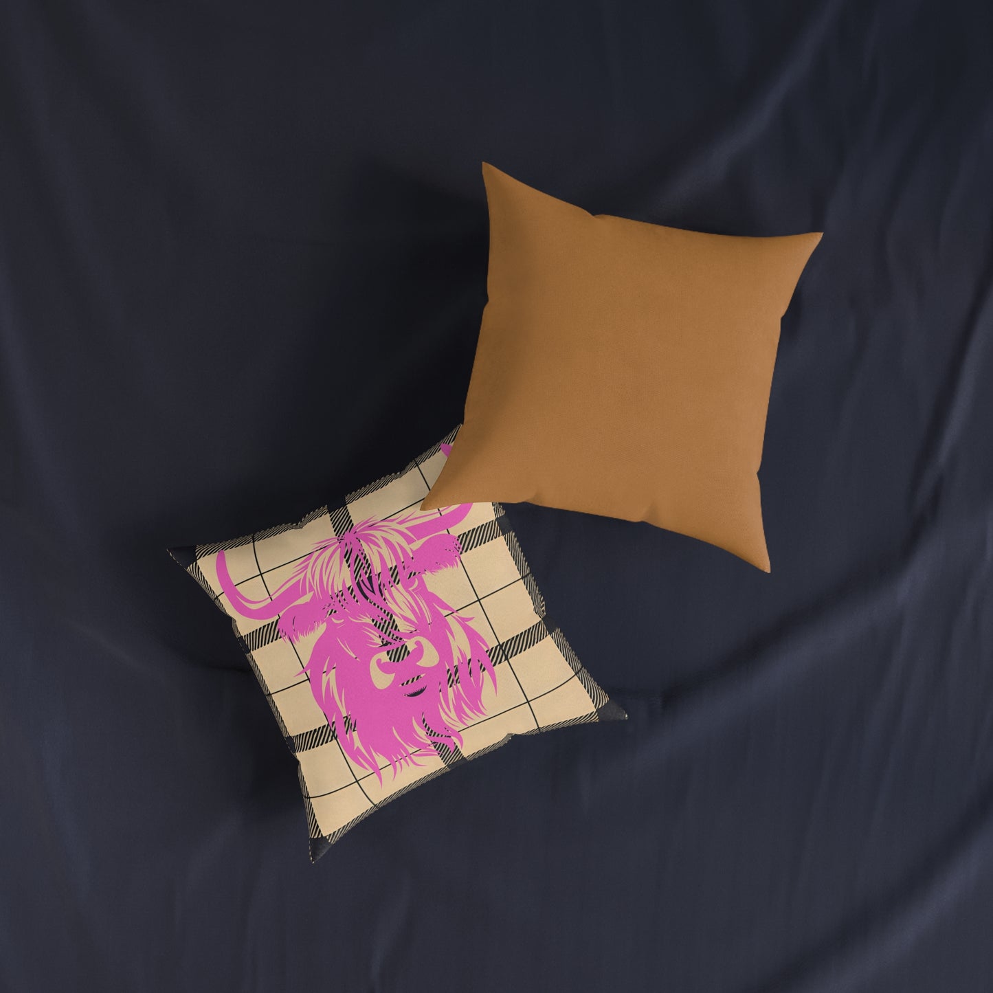 Chic Highland Cow Pillow, Cozy Home Decor, Farmhouse Accent, Personalized Gift, Cute Room Decor, Cow Print Cushion