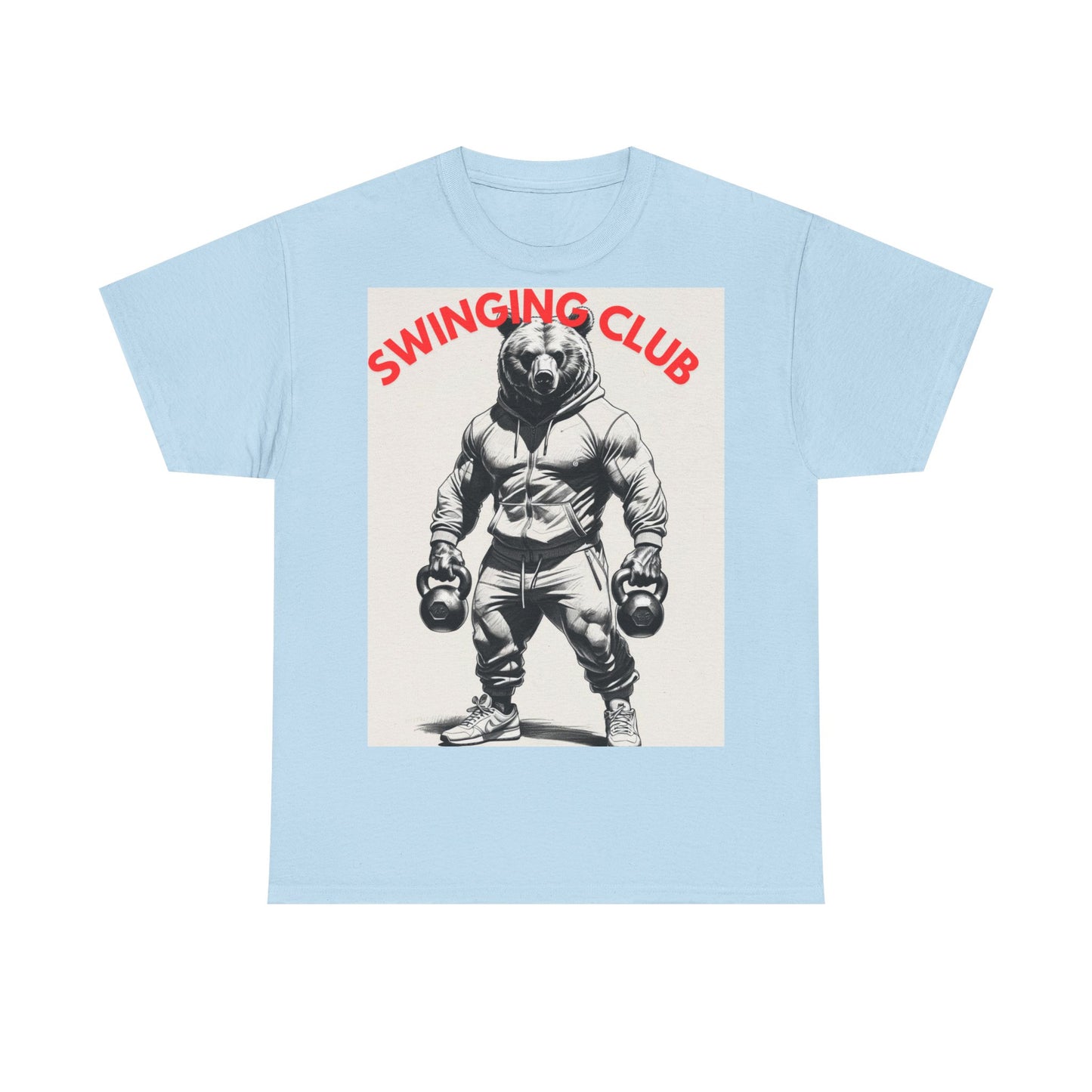 Unisex Heavy Cotton Tee - Swinging Club Graphic Tee, Fitness Apparel, Gym Shirt, Sporty Casual Wear, Gift for Gym Lovers